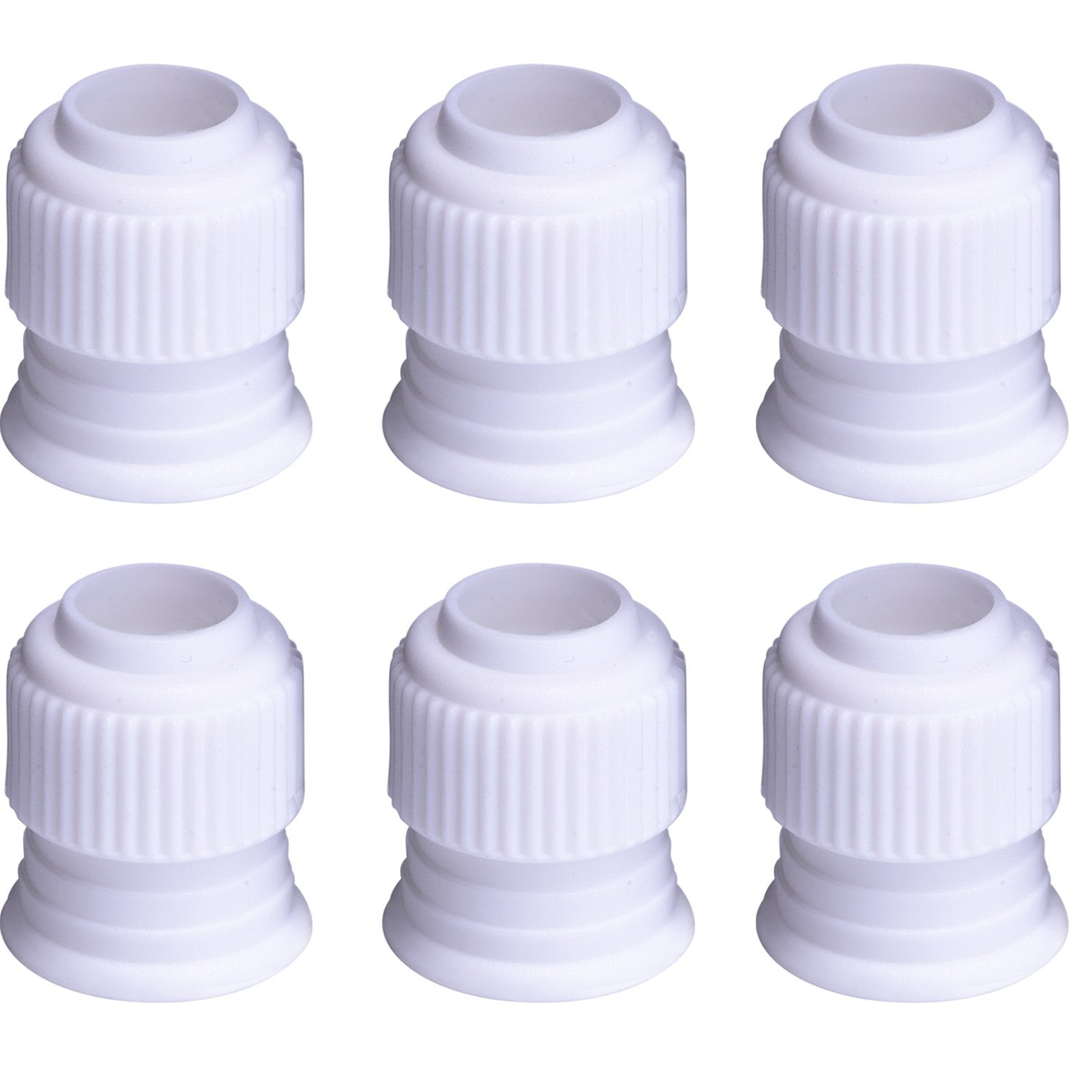 DHMHD  Standard Plastic Couplers for Cake Decorating Piping Bags of Six White 1.2 by 1 Inch for Icing Nozzles durable home