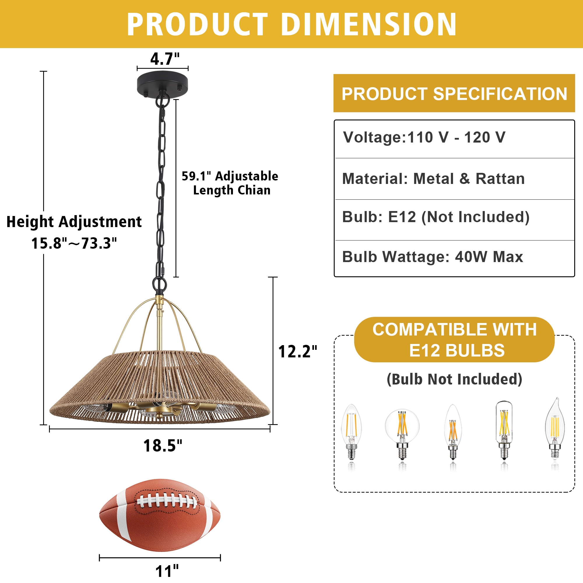 ZemSum LS-87023-4-B+BN Pendant-Lights - View #4