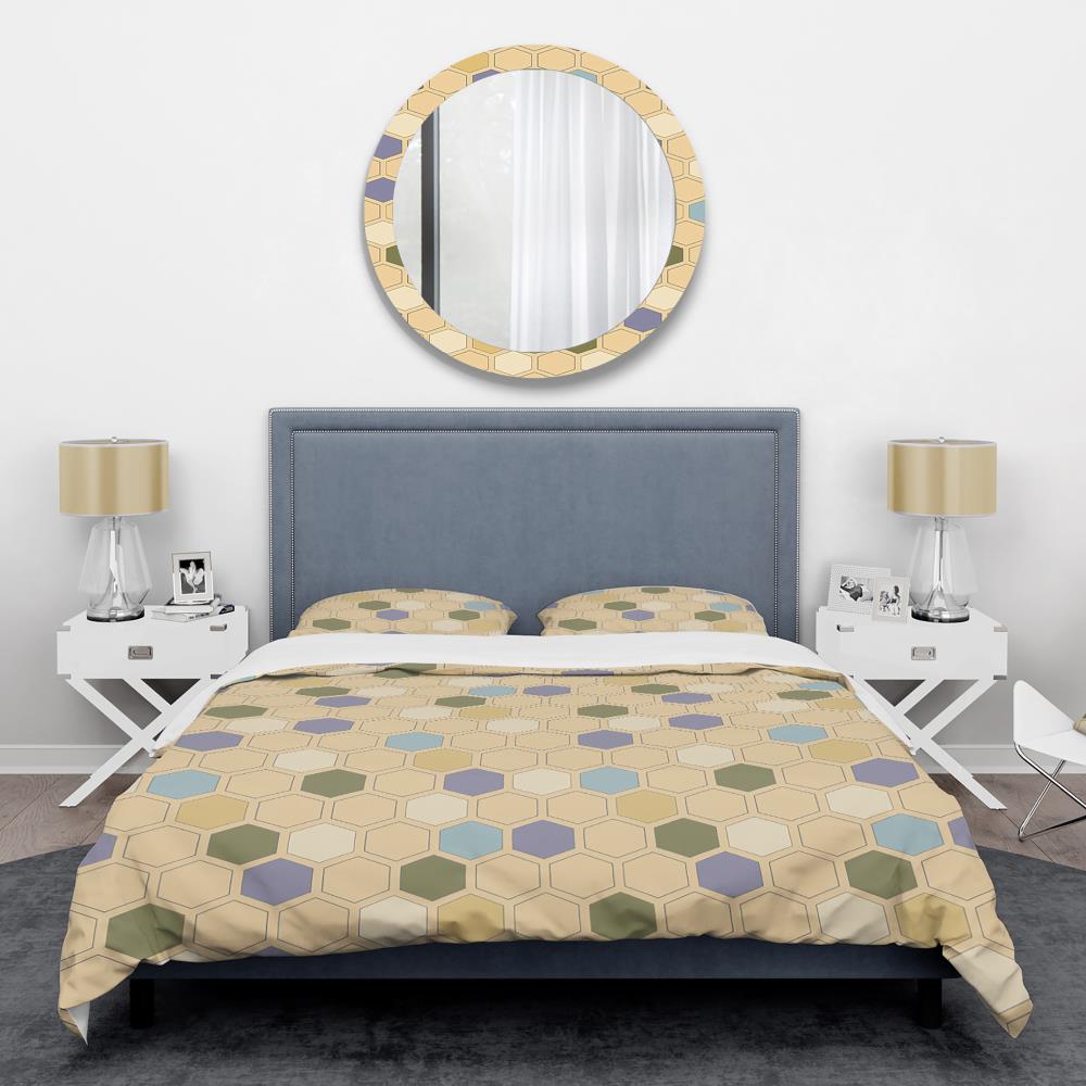 Designart BED24030-K 3-Piece Green King Duvet Cover Set