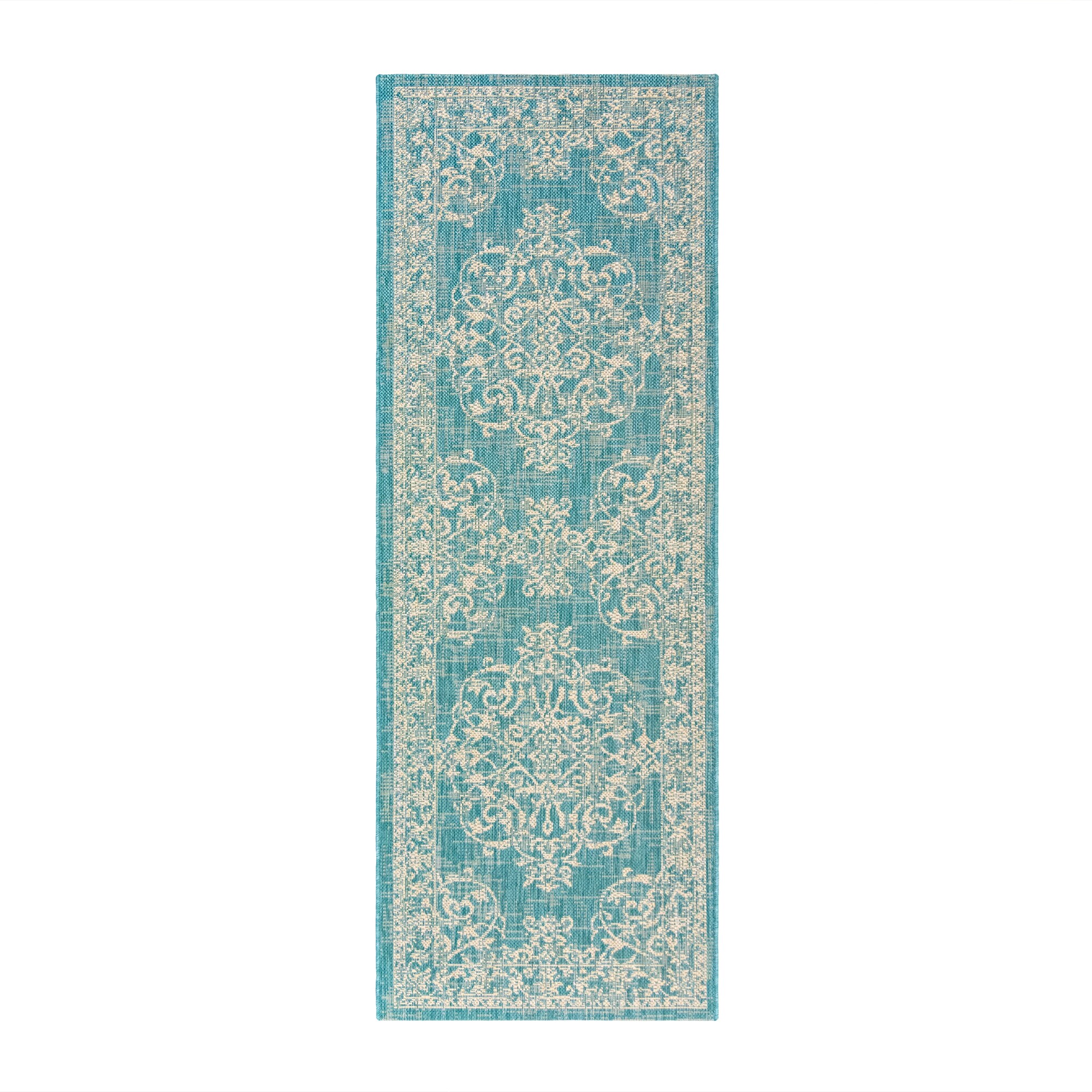 GERTMENIAN 18863 Paseo 2 x 6 Oasis Indoor/Outdoor Medallion Runner Rug