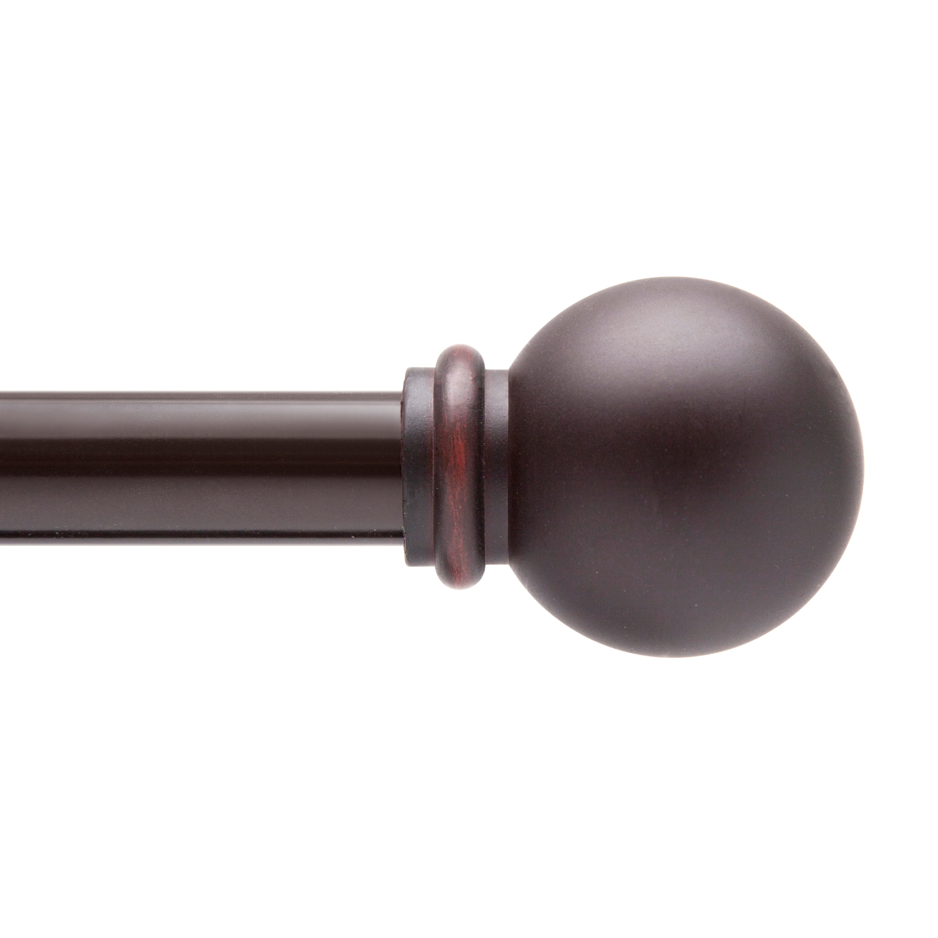 Kenney KN71706 Chelsea 28-in to 48-in Weathered Brown Steel Single curtain rod with Finials