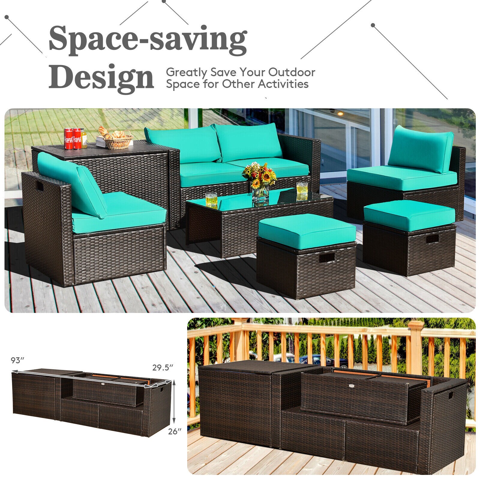 Forclover HBV-8592TU Patio-Conversation-Sets - View #5