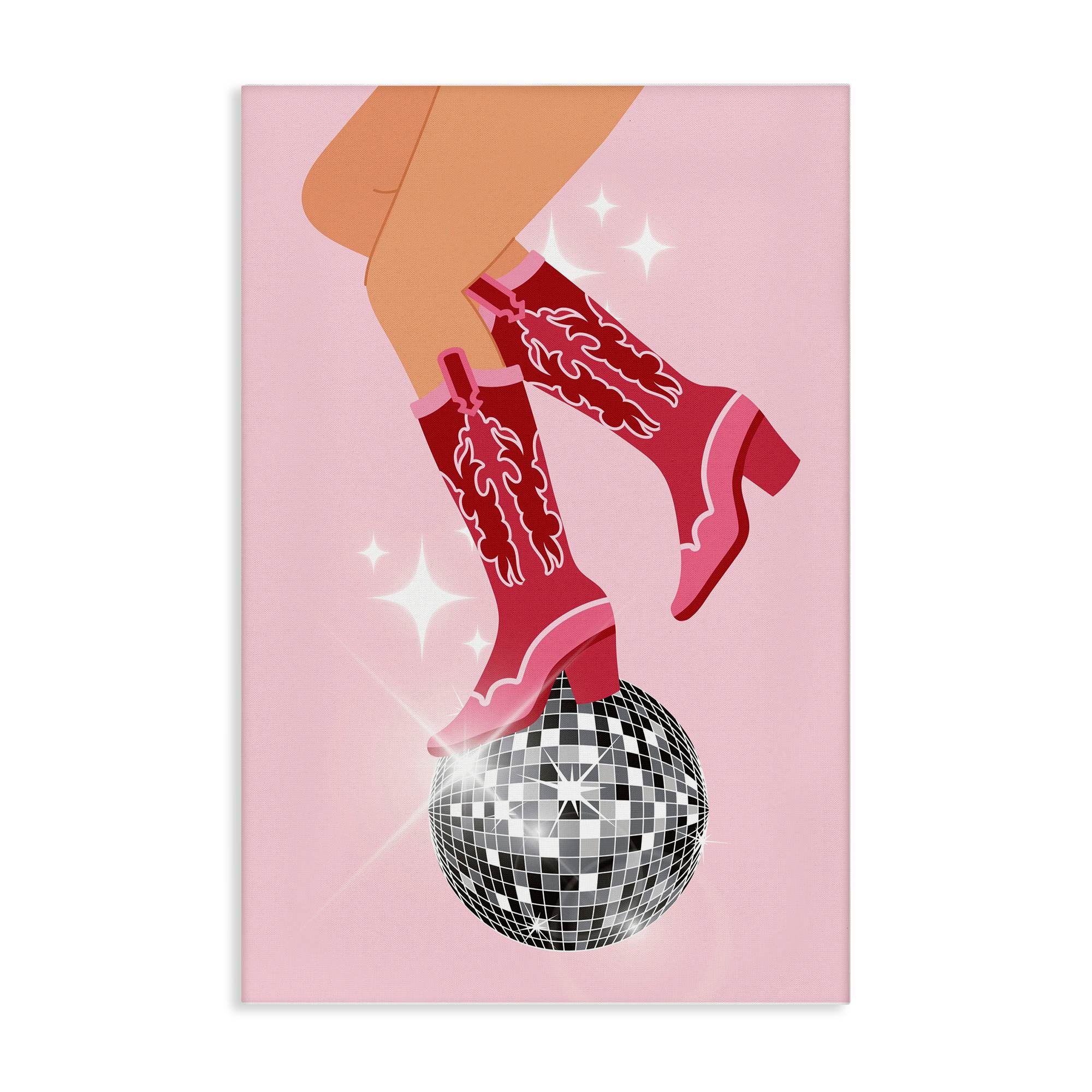 Stupell Industries BT-657-CN-20X30 Balancing Disco Cowgirl Canvas design by LSR Design Studio