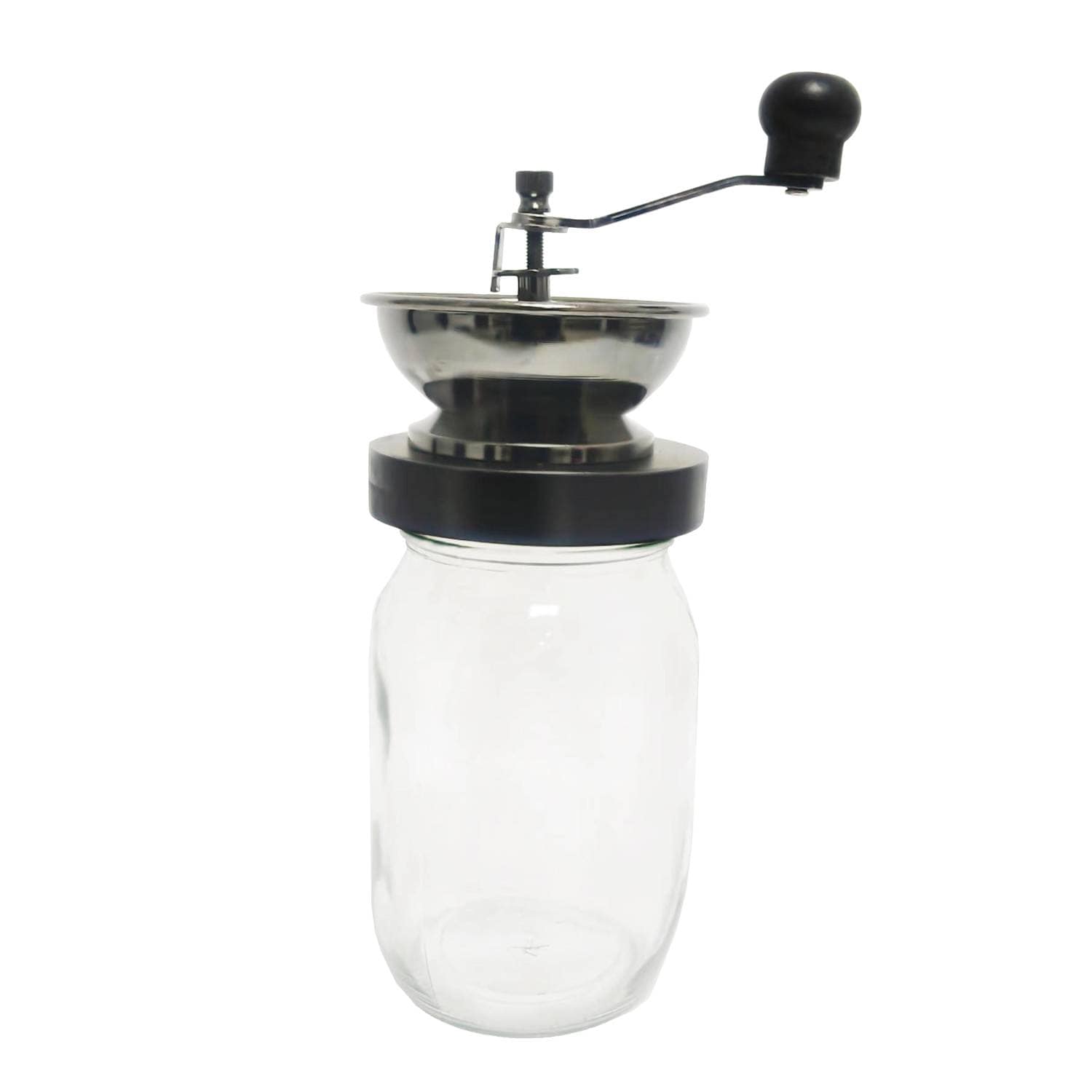 Lehman's Lehmans Manual Coffee Grinder with Mason Jar Grounds Storage - Comfortable Grip Quiet Smooth Non-Electric Hand Crank - Standard Grind