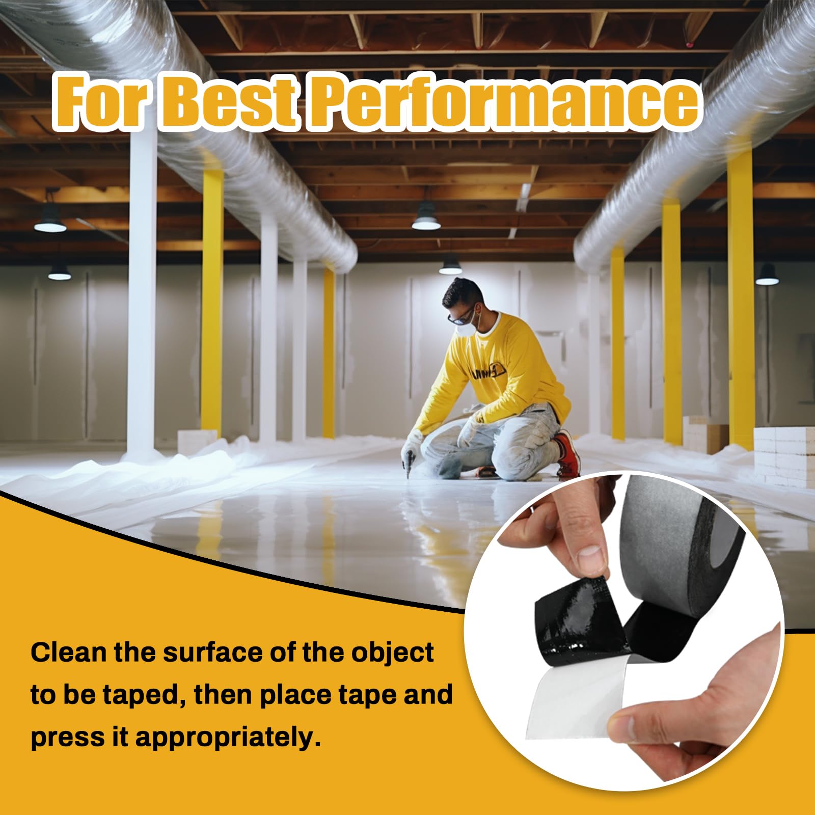 Phyfalip 3 Pack Butyl Sealant Tape 2 Inch X 90 Feet Double Sided Black ...