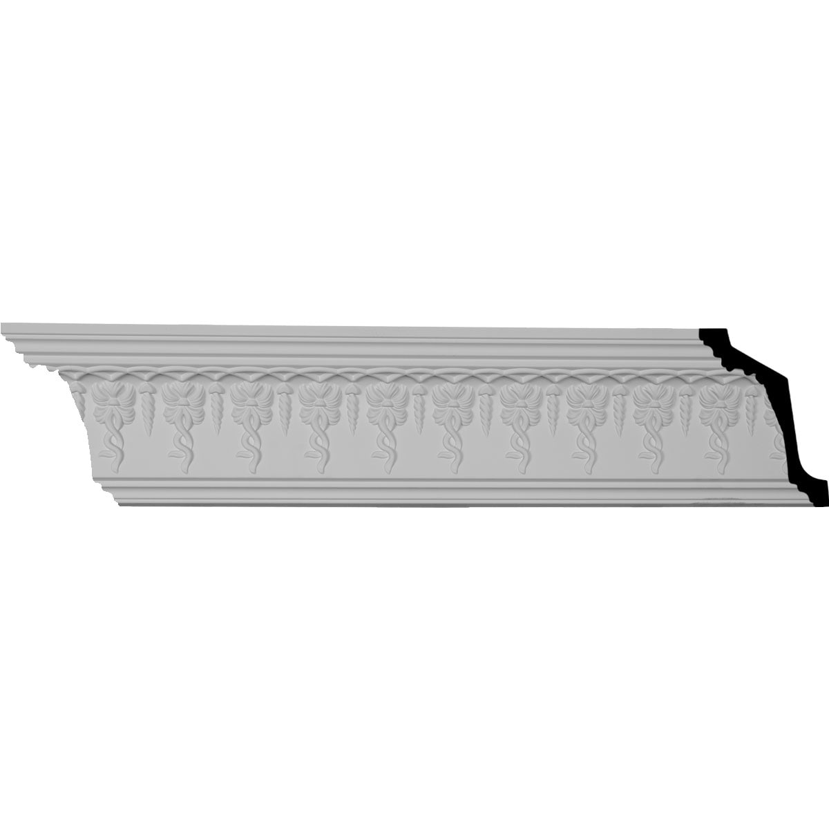 Ekena Millwork 687235 Scott 6-1/2-in x 7-ft 10-3/8-in Primed Urethane Crown Moulding 12 -Pack