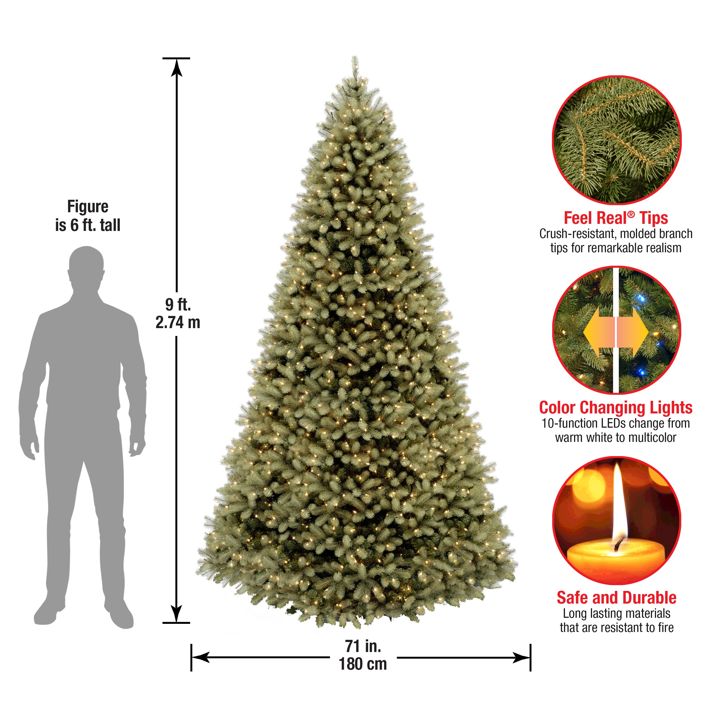 National Tree Company 9-ft Douglas Fir Pre-lit Artificial Christmas ...