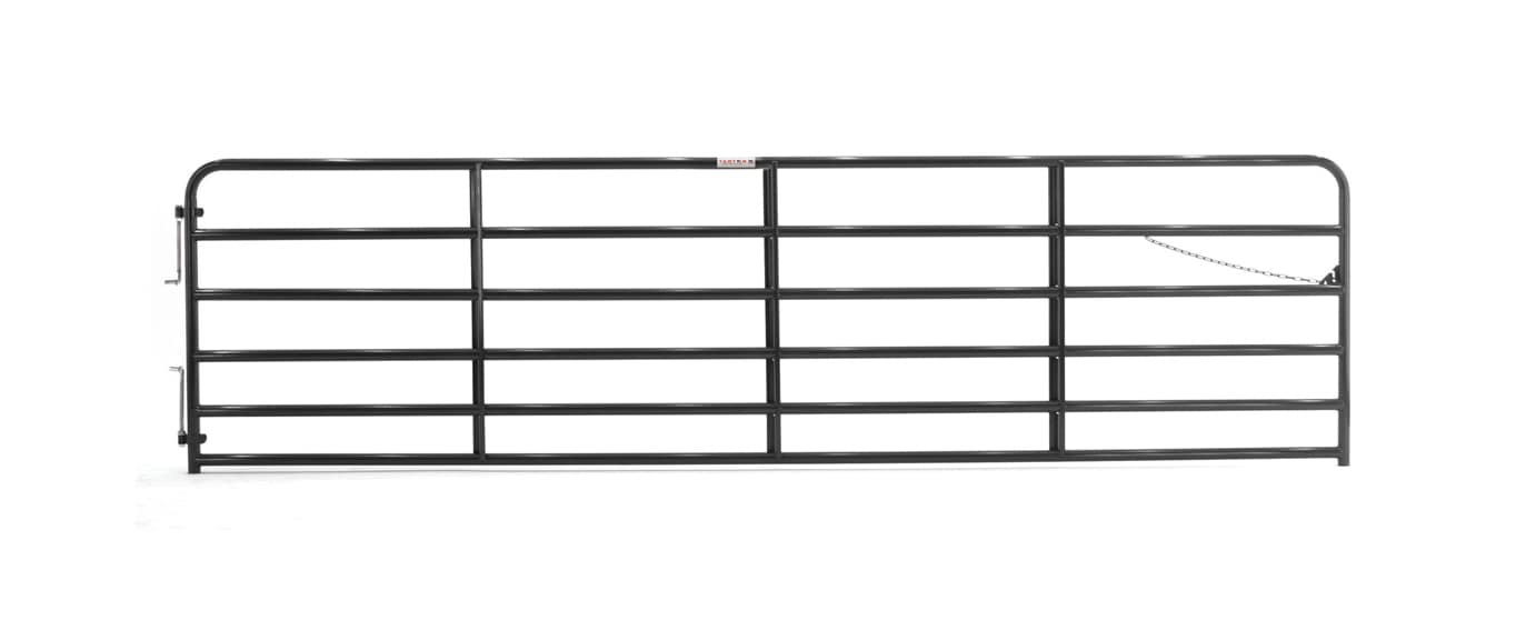 Tarter 2BLG16 4-ft H x 16-ft W Black powder over e-coat Steel Farm Corral Fence gate