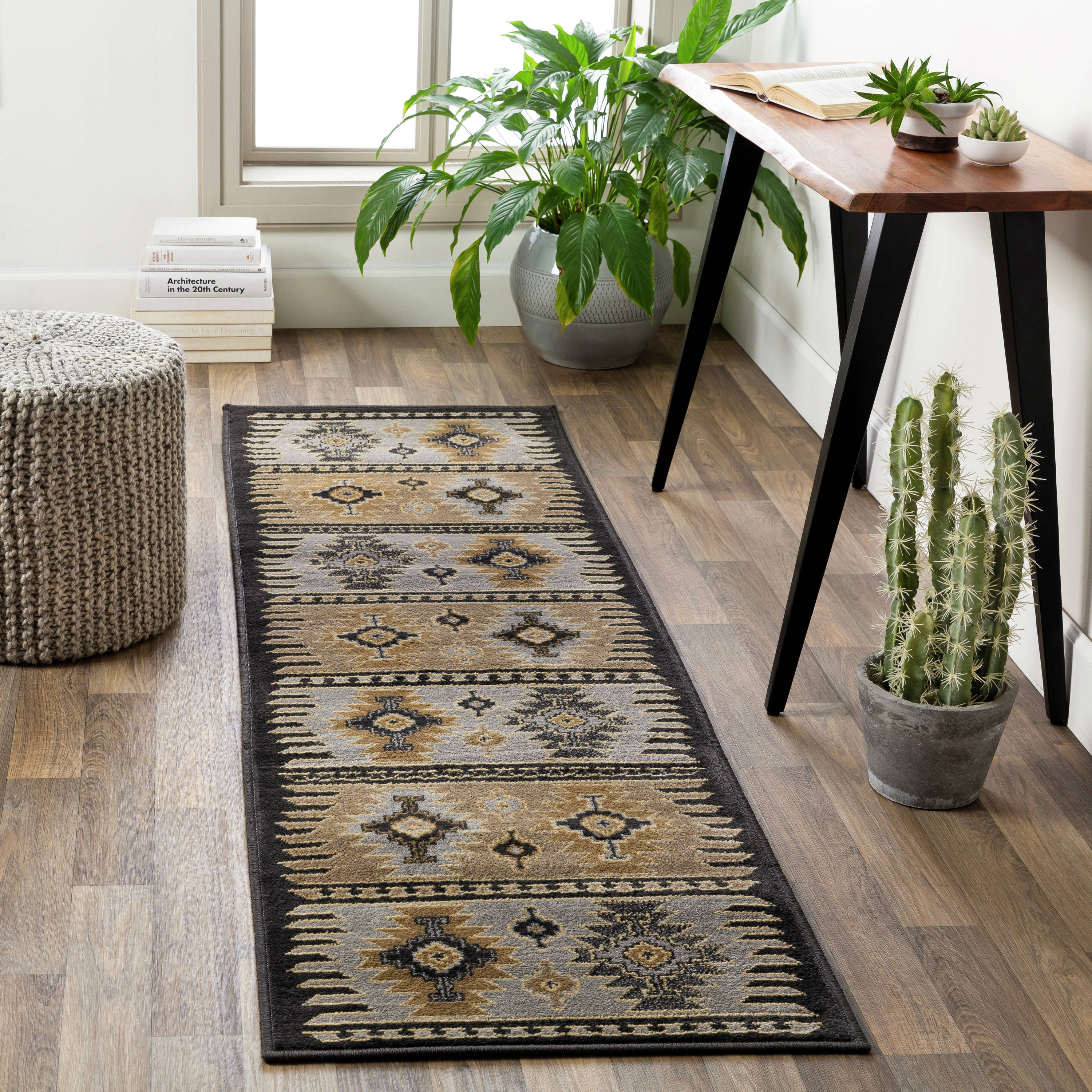 Livabliss PAR1046-2276 Paramount 2 x 8 (ft) Polypropylene Charcoal Rectangular Indoor Geometric Southwestern Runner rug