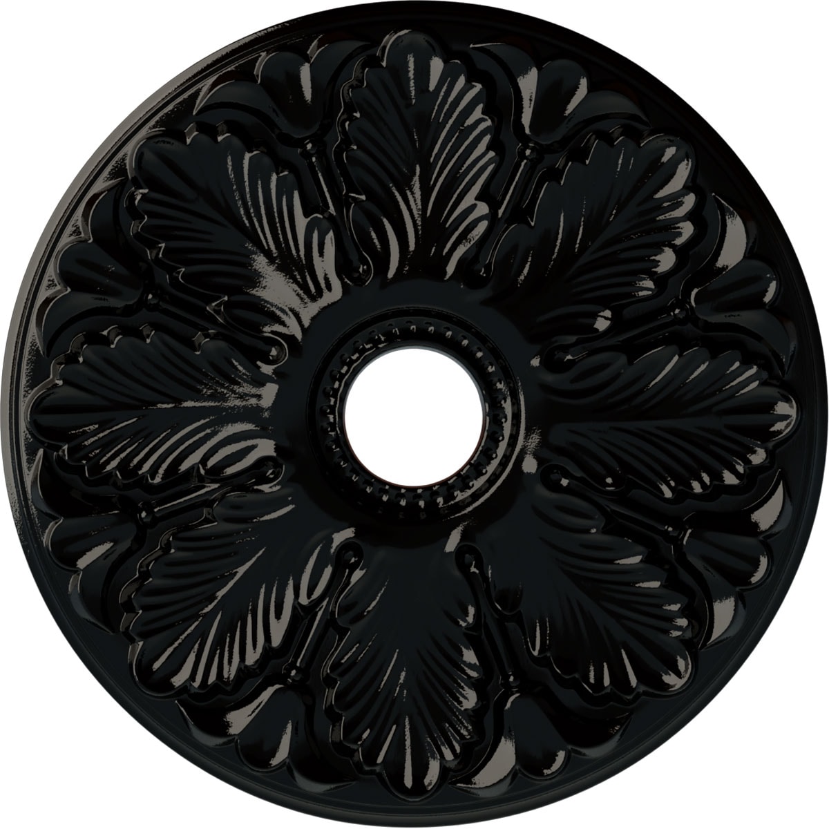 Ekena Millwork CM24MIBPS Milan 24.5-in W x 24.5-in L Painted Black Pearl Polyurethane Whole Ceiling Medallion
