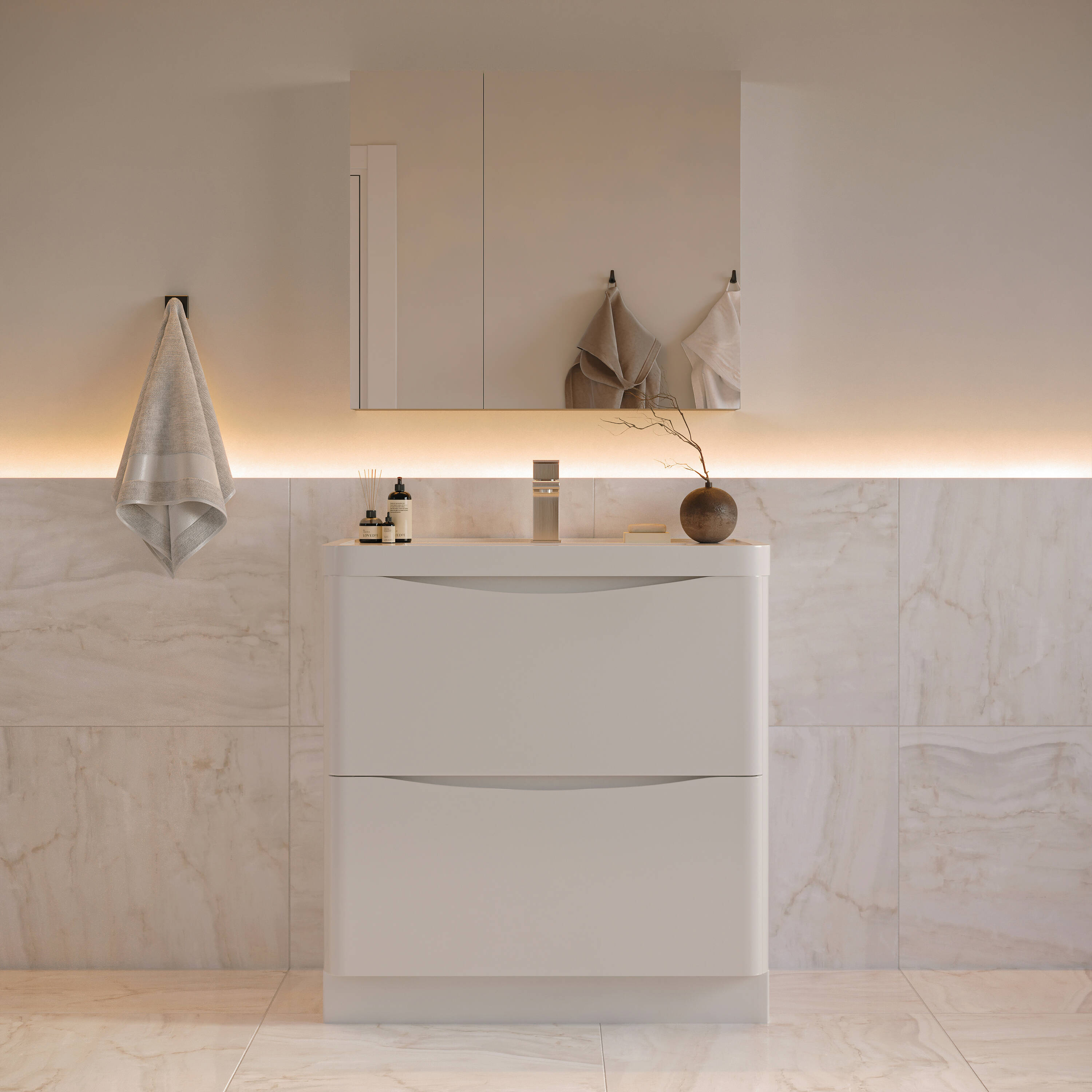 Fresca FVN9132WH Tuscany 32-in Glossy White Single sink Bathroom Vanity with White Acrylic Top