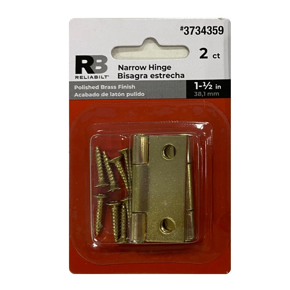 Removable Pin Broad Hinge 2-1/2 Inch Satin Brass 2 Pack