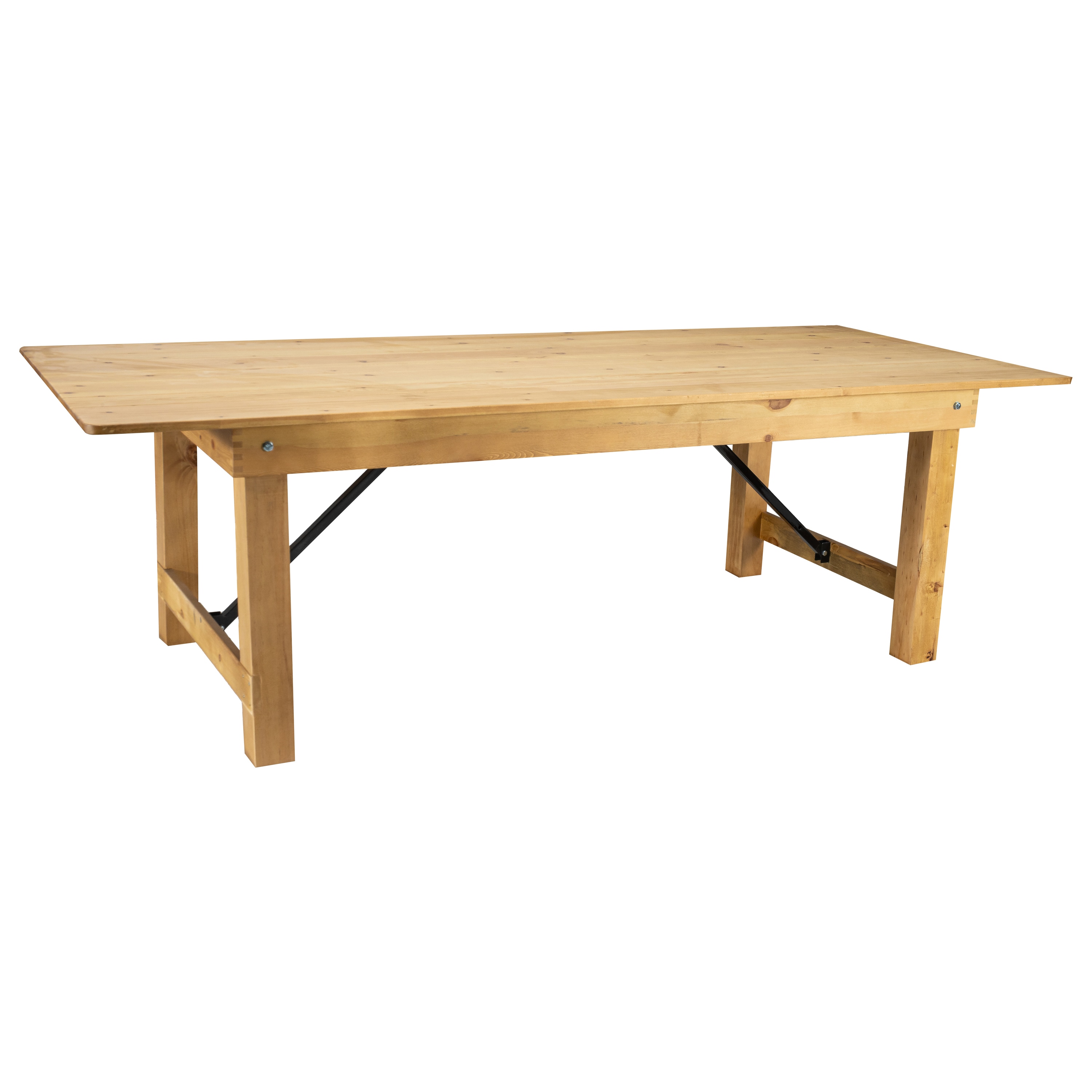 Ingles Light Natural Rustic Dining Table, Wood with Brown Wood Base 96-in L x 30-in H | - Taylor & Logan 840196342320