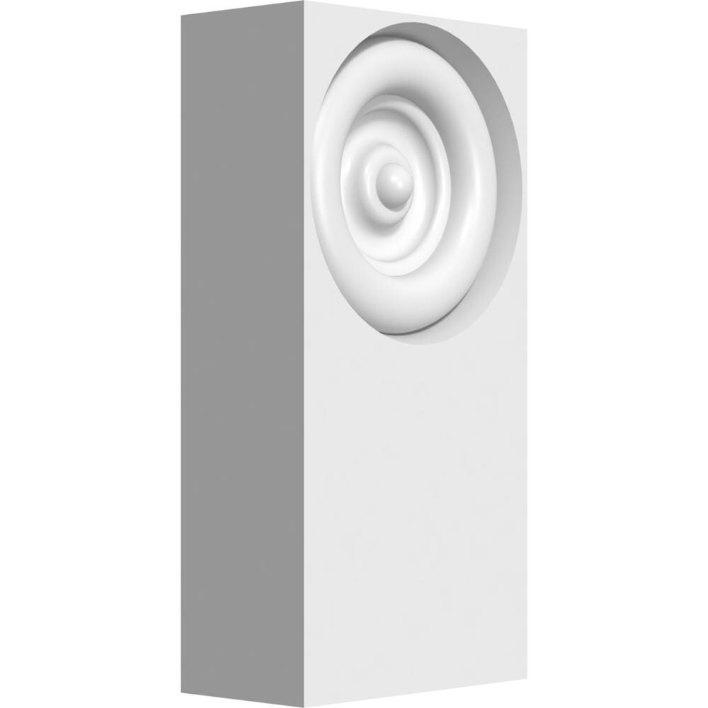 Ekena Millwork PBP020X040X100FOS02 Standard Foster Bullseye with Square Edge 2-Inches x 4-Inches Primed PVC Plinth