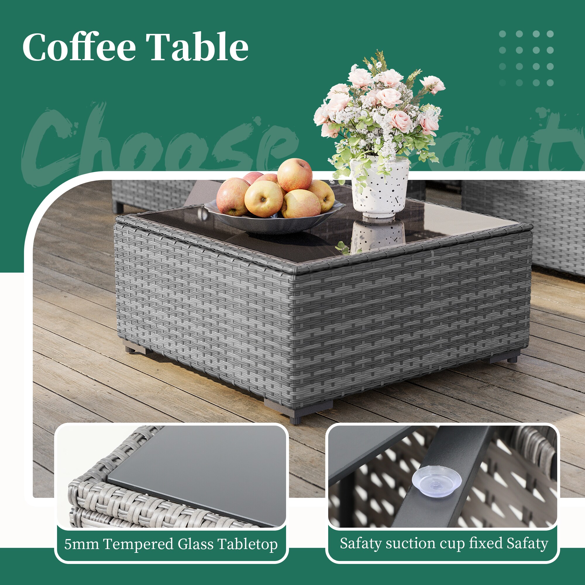 UPHA TBDK-ABC-GRAY Patio-Conversation-Sets - View #7