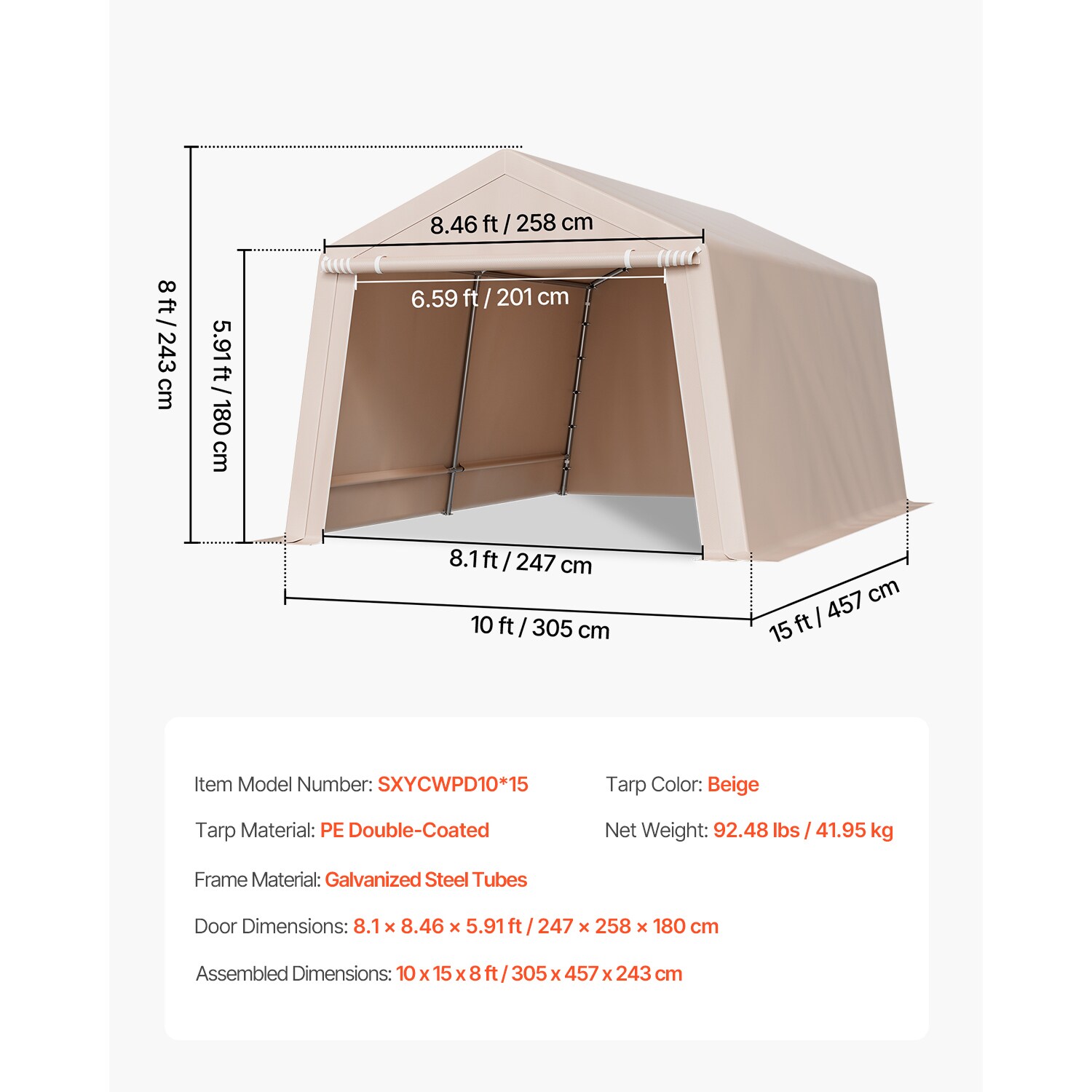 VEVOR SCTYCWPMSJD115965V0 Vinyl-Resin-Storage-Buildings - View #7
