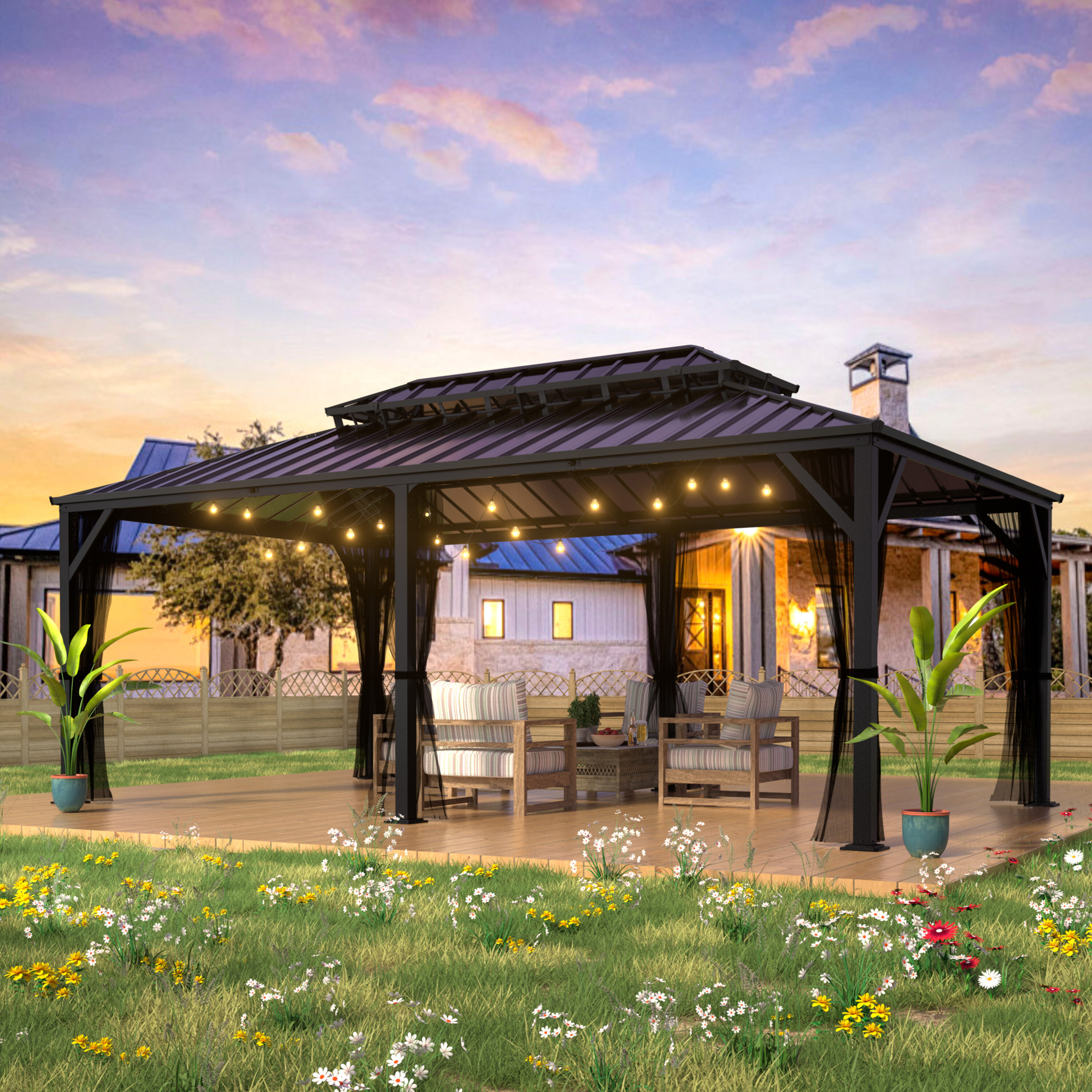 VEIKOUS PG0201-09-D Wood-Resin-Gazebos - View #15