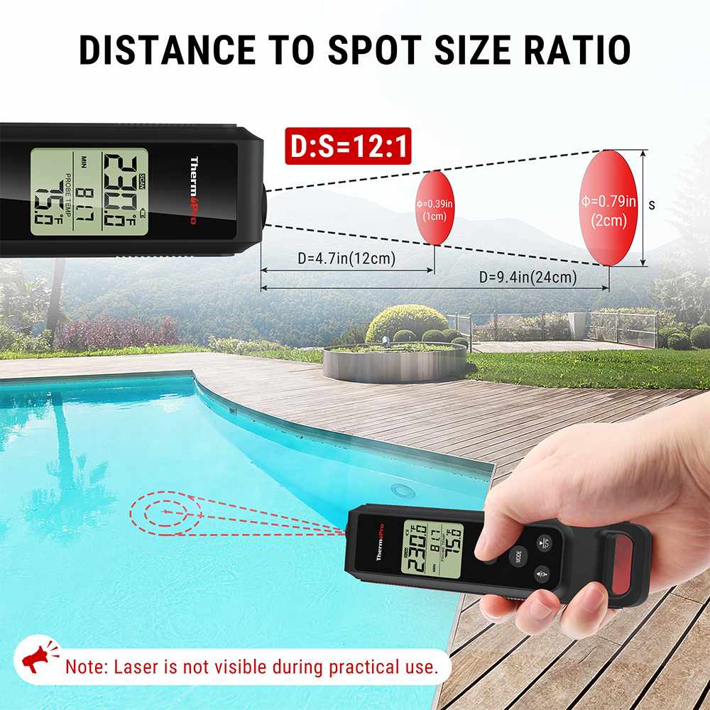 ThermoPro 2-in-1 IR Cooking Thermometer, Digital Probe Meat Thermometer, Fast & Accurate, Black, Ideal for Grilling, Baking, BBQ