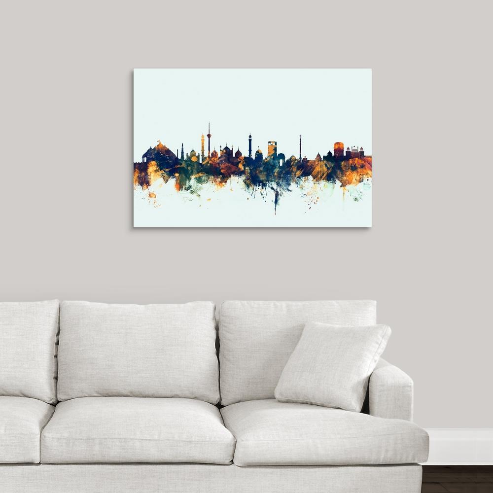 GreatBigCanvas New Delhi India Skyline by Mich 24-in H x 36-in W ...