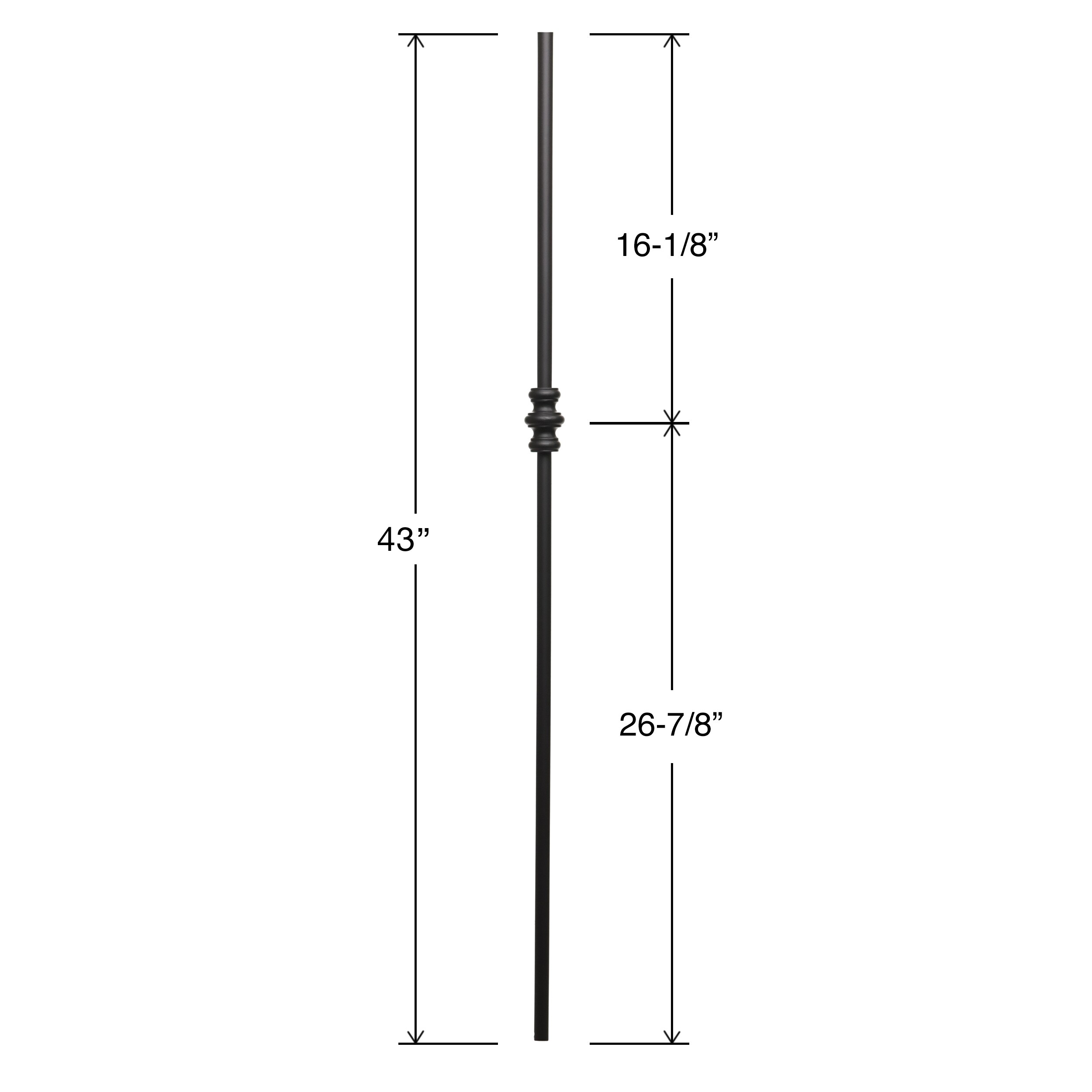 RELIABILT 43-in x 0.625-in Satin Black Wrought Iron Stair Baluster (3 ...