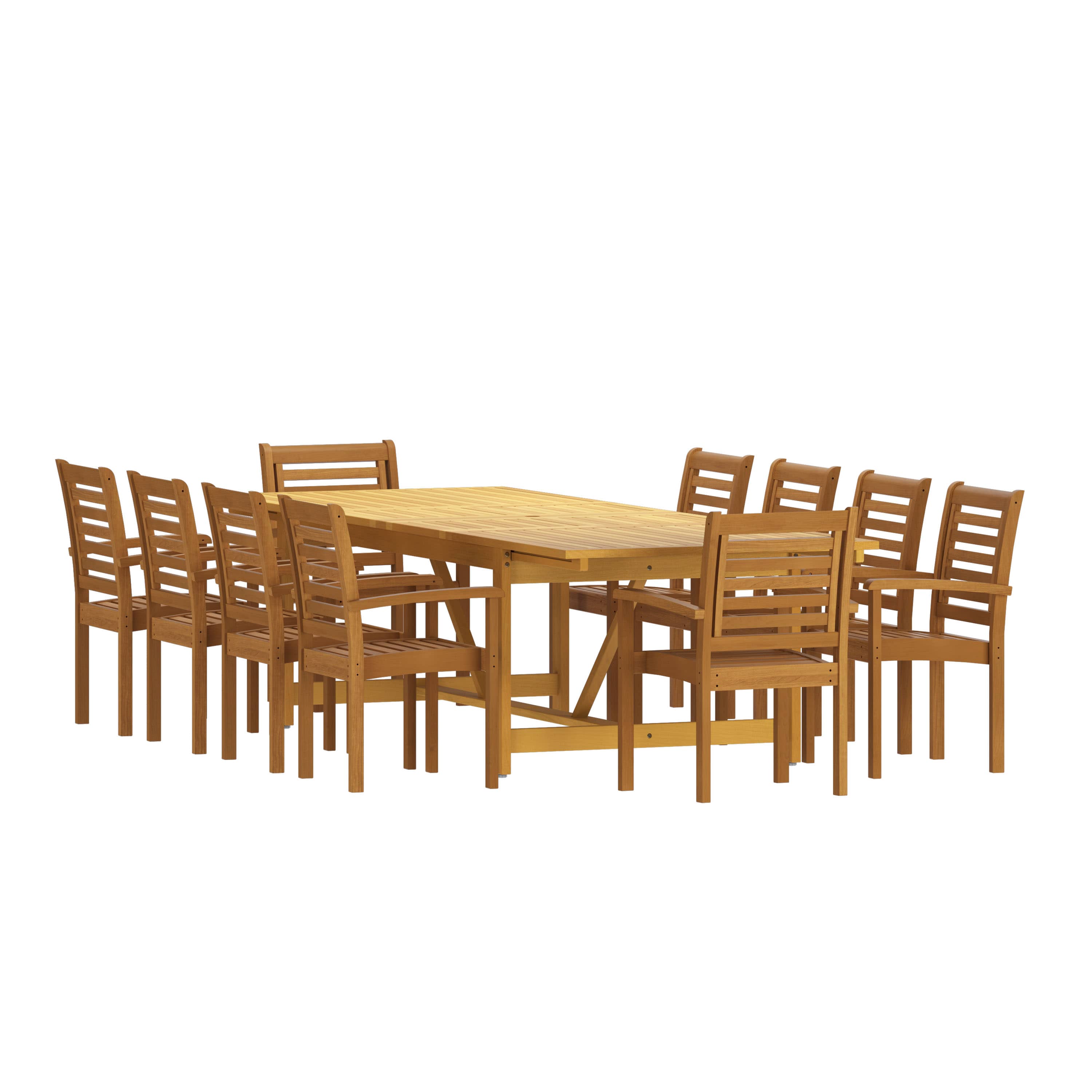 Amazonia Urban Elements Ishigaki Patio Dining Set for 10 – Perfect for Family and Friends - Modern and Stylish Dining Table with Chairs #LEYLOT-10-421-T