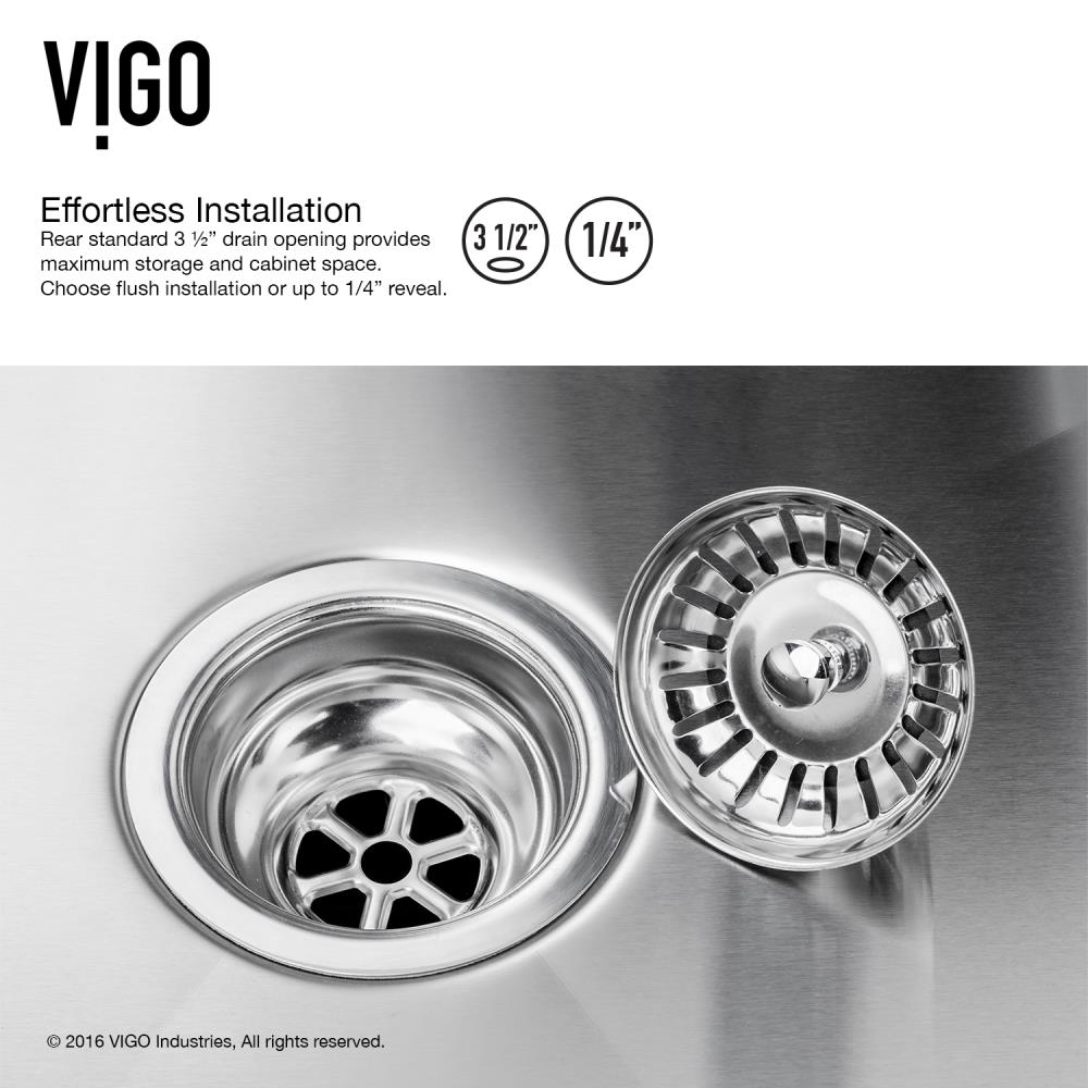 VIGO Bedford 33-in x 22.25-in Stainless Steel/Chrome Single Bowl Tall (8-in or Larger) Undermount Apron Front/Farmhouse Commercial/Residential Workstation Kitchen Sink All-in-One Kit