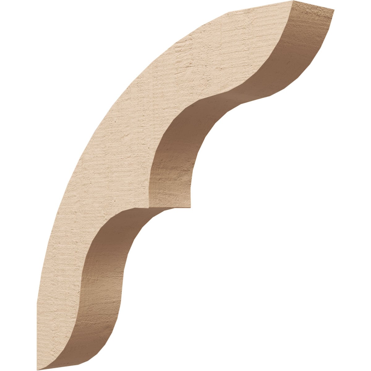 Ekena Millwork BRCUR03X18X18OZKRCPR 3-in x 18-in x 18-in Primed Urethane Ozark Rough Cedar Woodgrain TimberThane Knee Brace