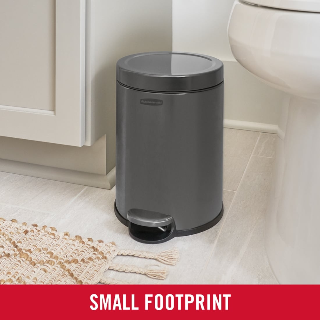 Rubbermaid 1.6-Gallon Charcoal Metal Indoor Step Trash Can 2179250 at ...