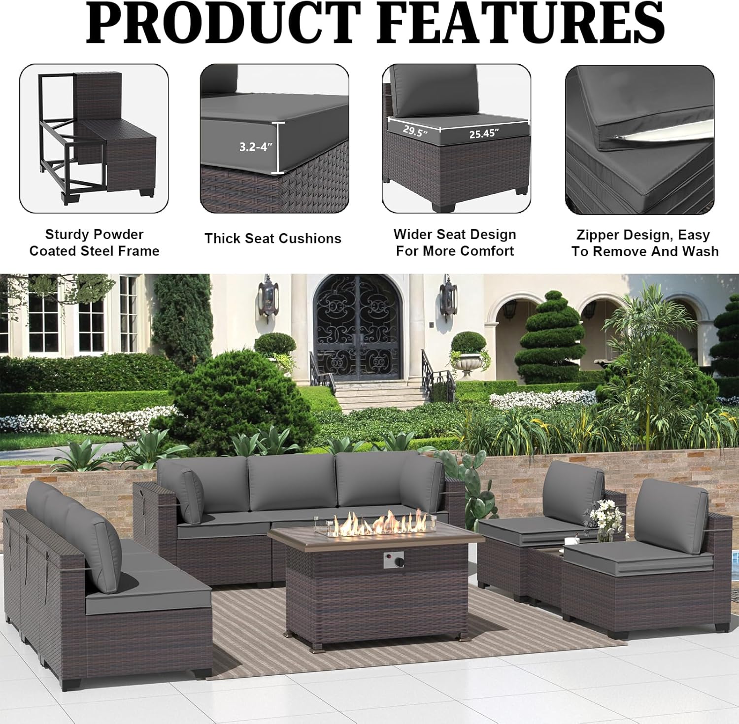 ALAULM LS-A2BC+1-GREY Patio-Conversation-Sets - View #2