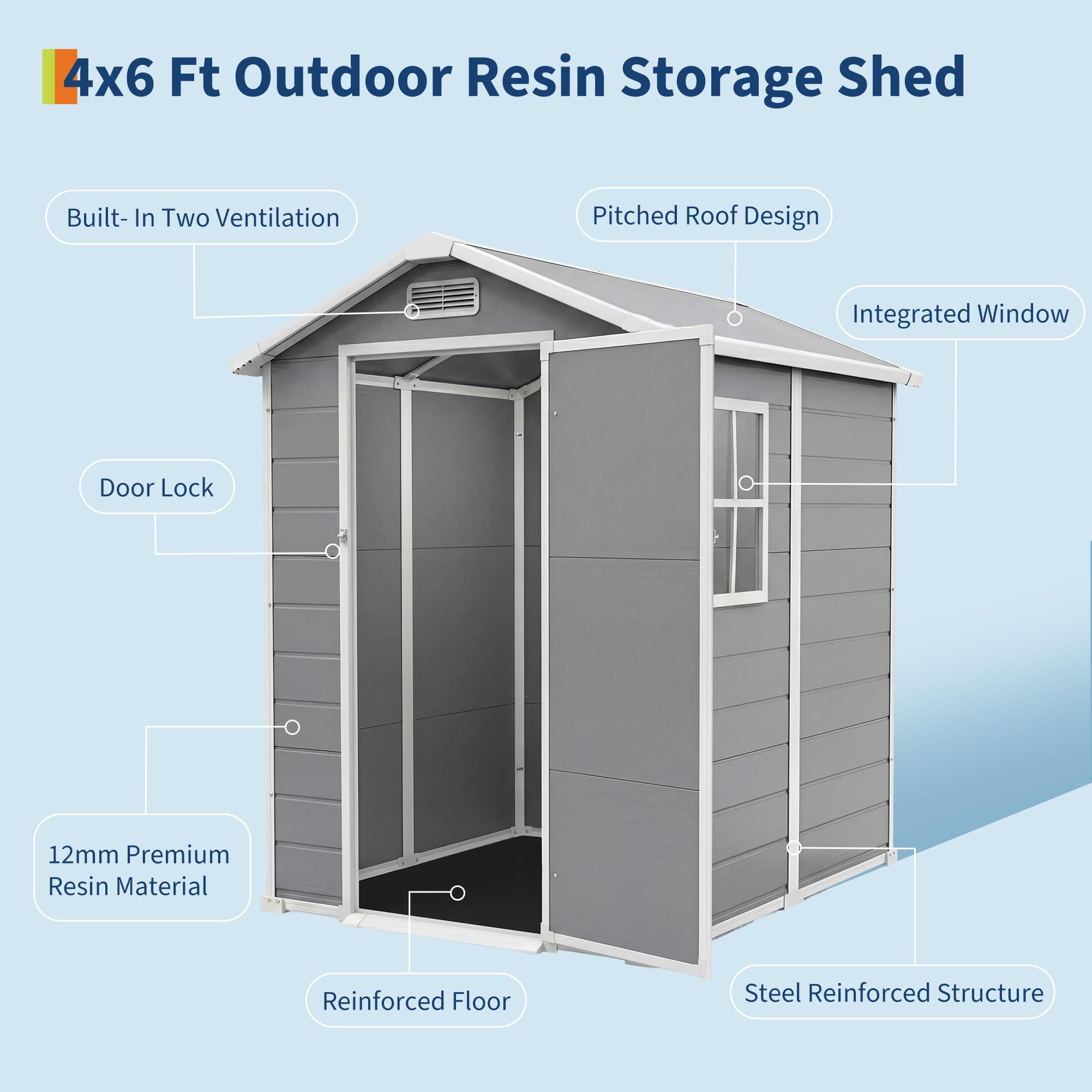 GarveeLife IDEAL-MPG34HB4UM8 Vinyl-Resin-Storage-Buildings - View #7