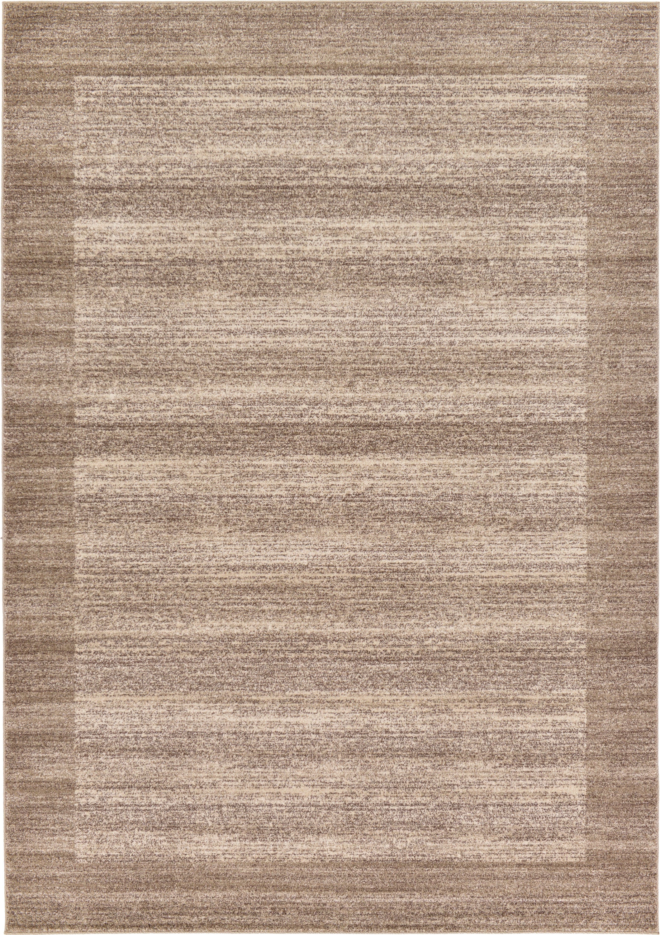 Unique Loom 3129282 Abigail Del Mar 8 x 11 (ft) Loomed Polypropylene Beige/Tan Rectangular Indoor Border Area rug