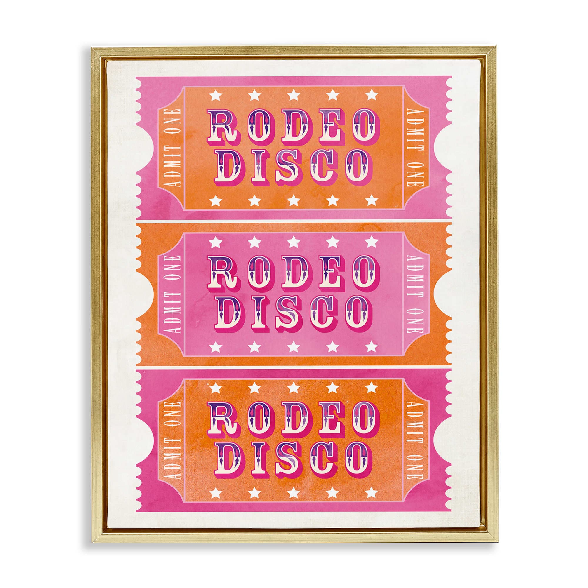 Stupell Industries BS-191-FFG-24X30 Rodeo Disco Ticket Stubs Floating Frame design by Susan Arnot