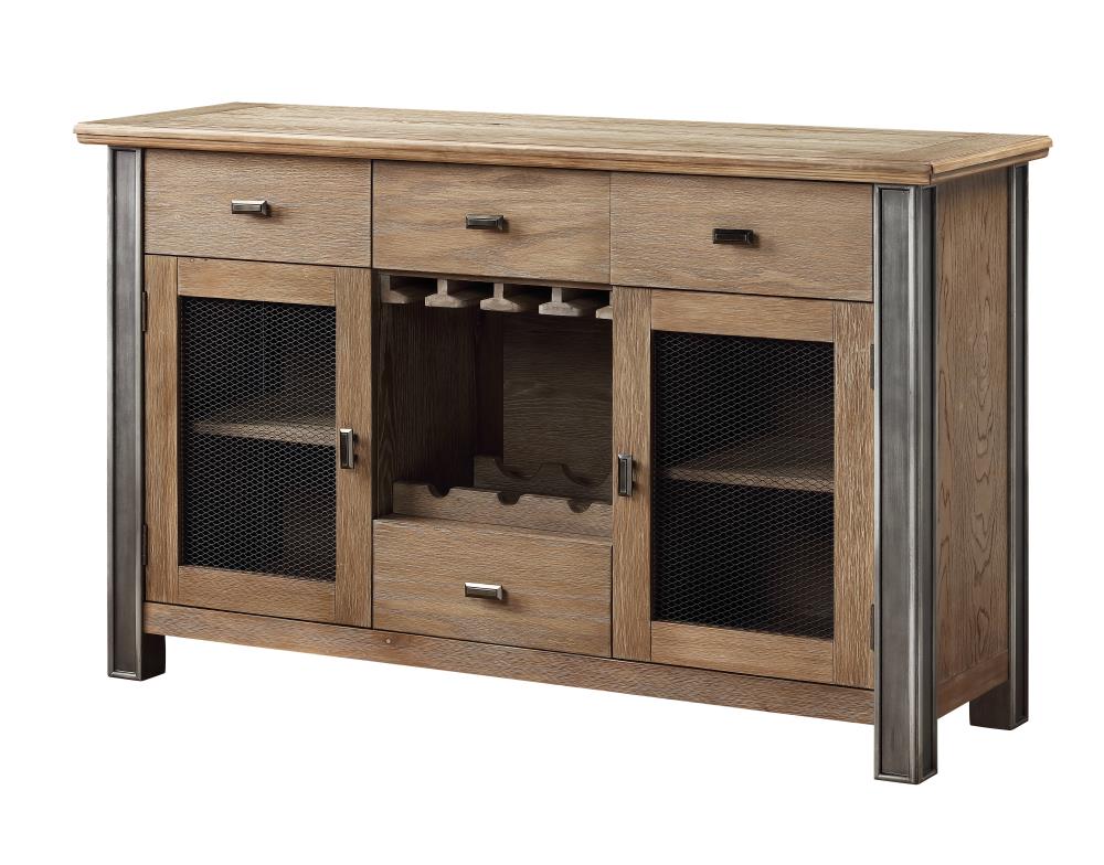 ACME FURNITURE 62335 Nathaniel 56-Inches W x 36-Inches H Wood composite Maple Freestanding Utility Storage Cabinet