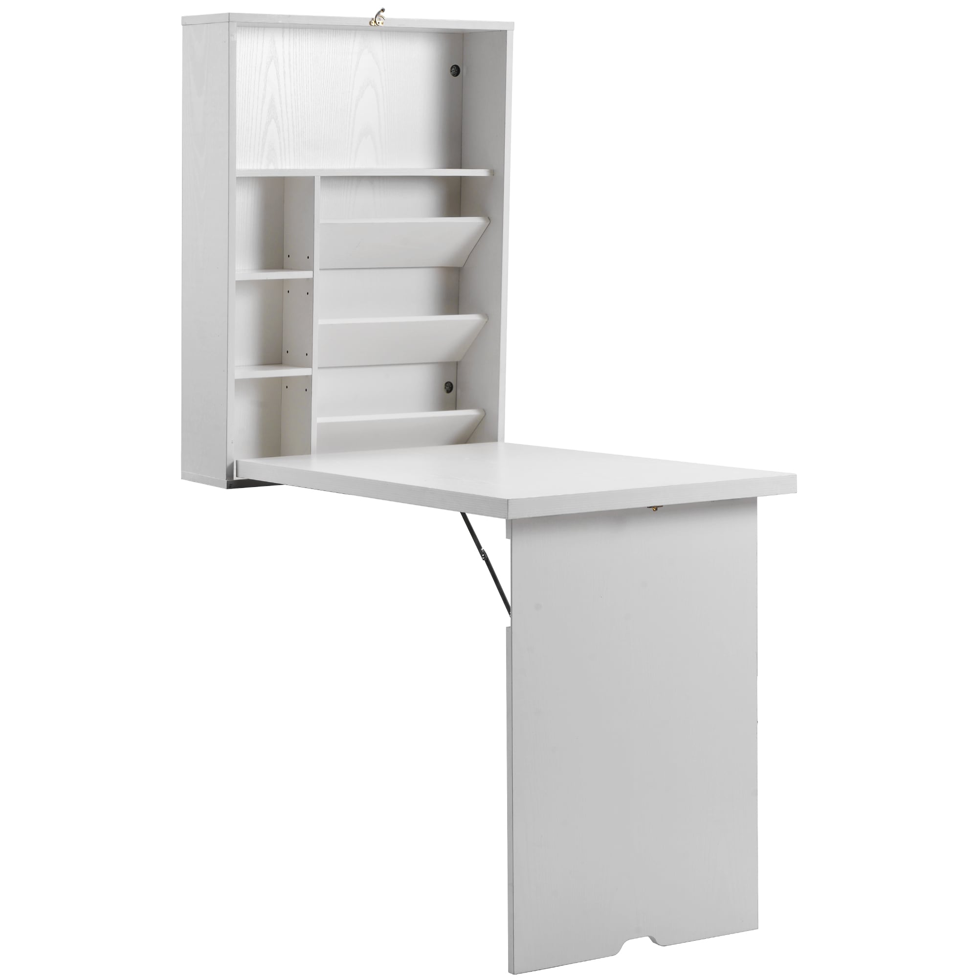 CASAINC LPF-W27804966 1.96-ft x 2.6-ft Indoor Rectangle Wood White Folding Accent Table (1-Person)