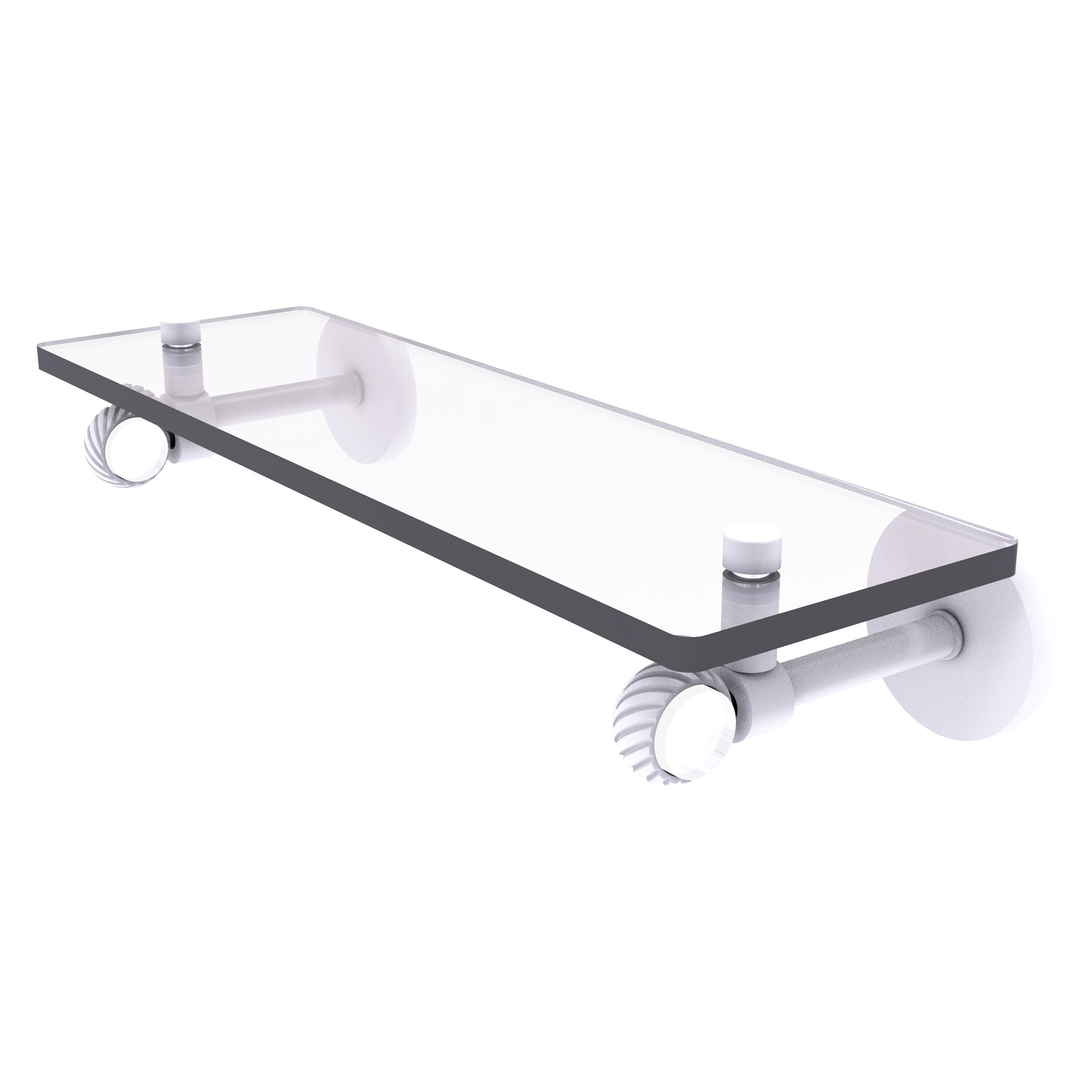 Allied Brass CV-1T-16-WHM Clearview Matte White 1-Tier Wall Mount Bathroom Shelf (16-in x 3.3-in x 5-in)
