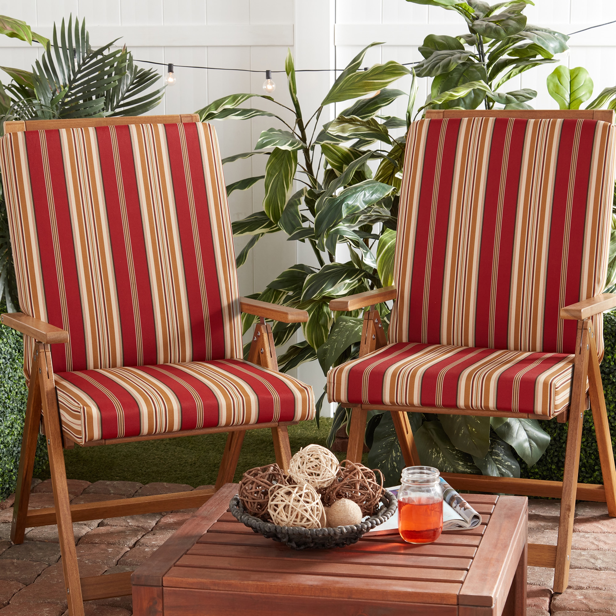 Greendale Home Fashions OP1900-ROMASTRIPE Patio-Furniture-Cushions - View #5