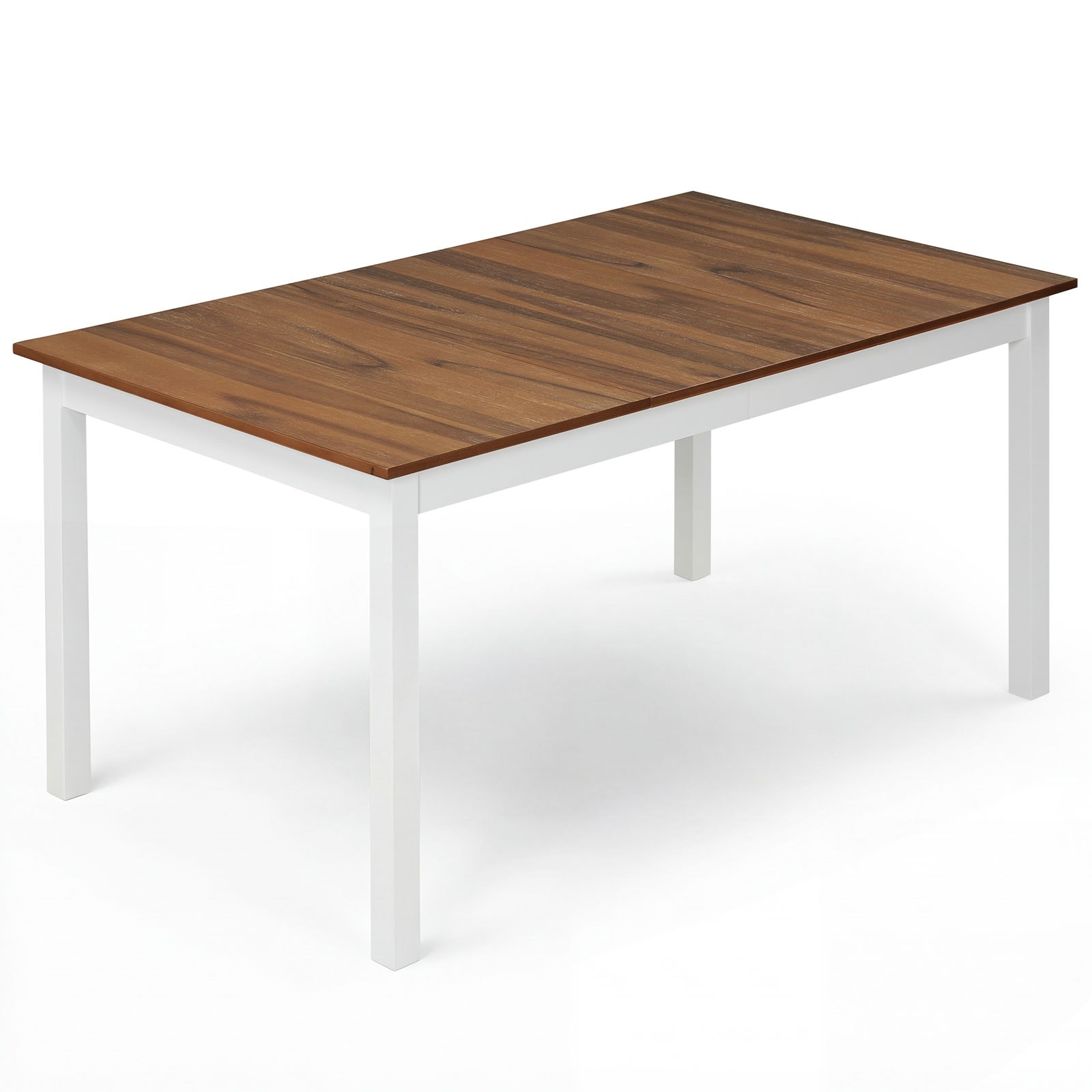 Slickblue - Farmhouse Kitchen Dining Table (60 in L x 30 in H) Rectangular Fixed Dining Table wit...