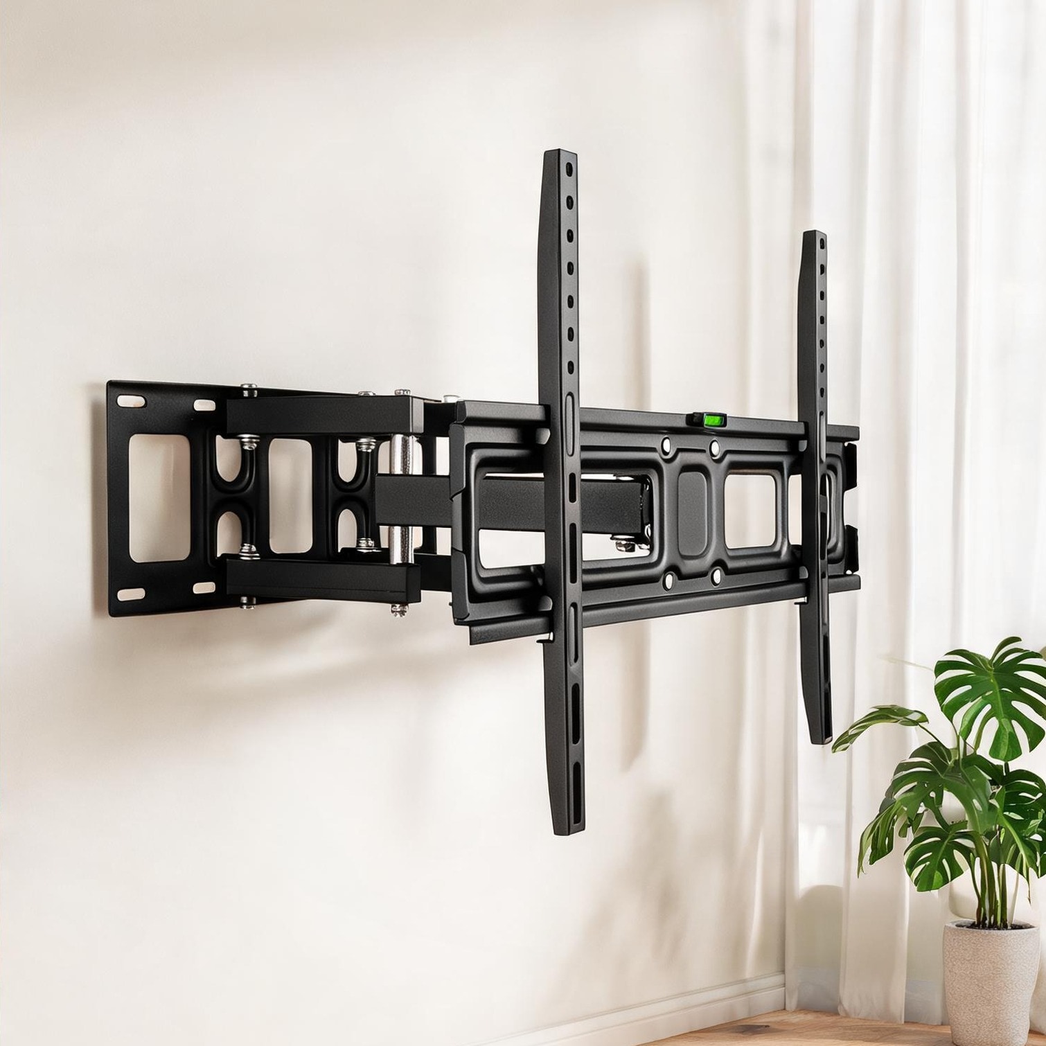 SunJet Precision-Engineered Double-Pendulum TV Mount in Classic Black Fits 3270 Inch Displays and Supports up to 50 kg