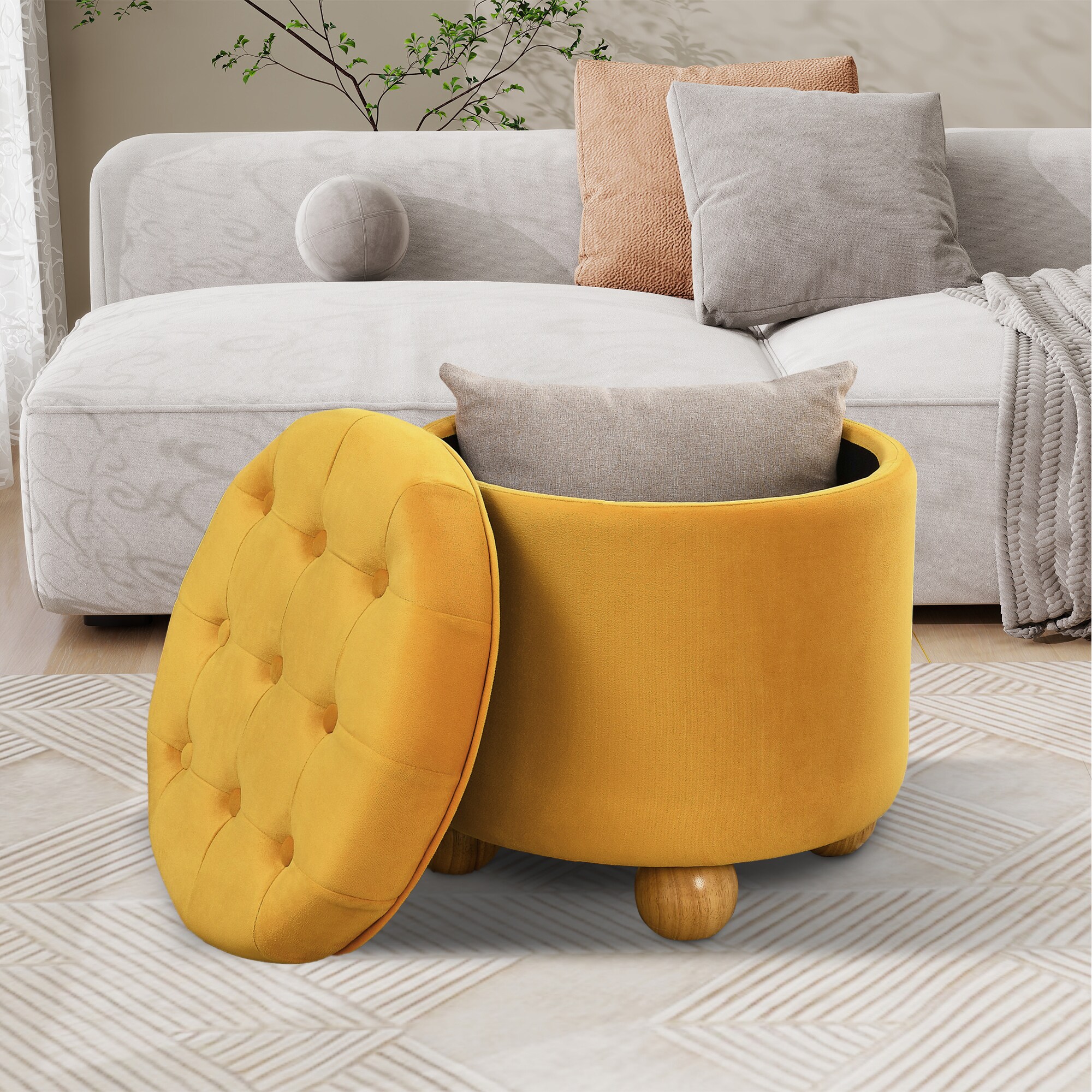 Hrinhom HC-D4117-DARK YELLOW Indoor-Ottomans - View #3