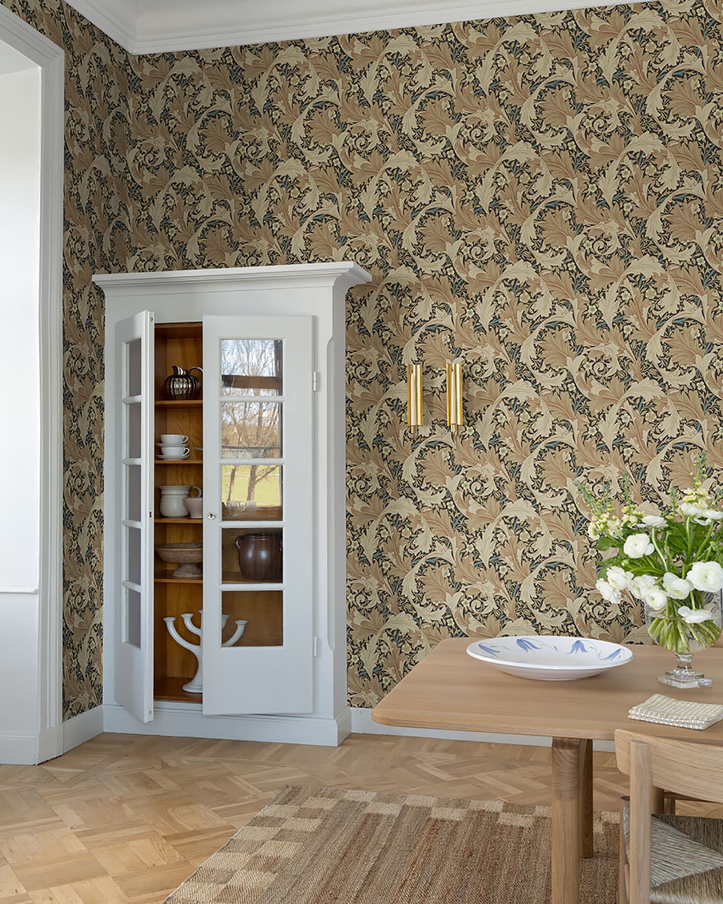 Granville Apricot and Black Floral 3D Wallpaper Roll