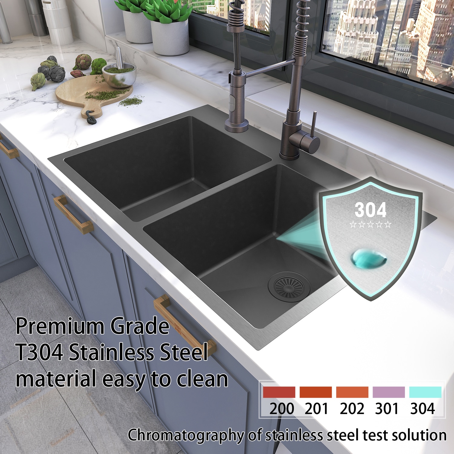 Sinber HT3322D-BR Kitchen-Sinks - View #3