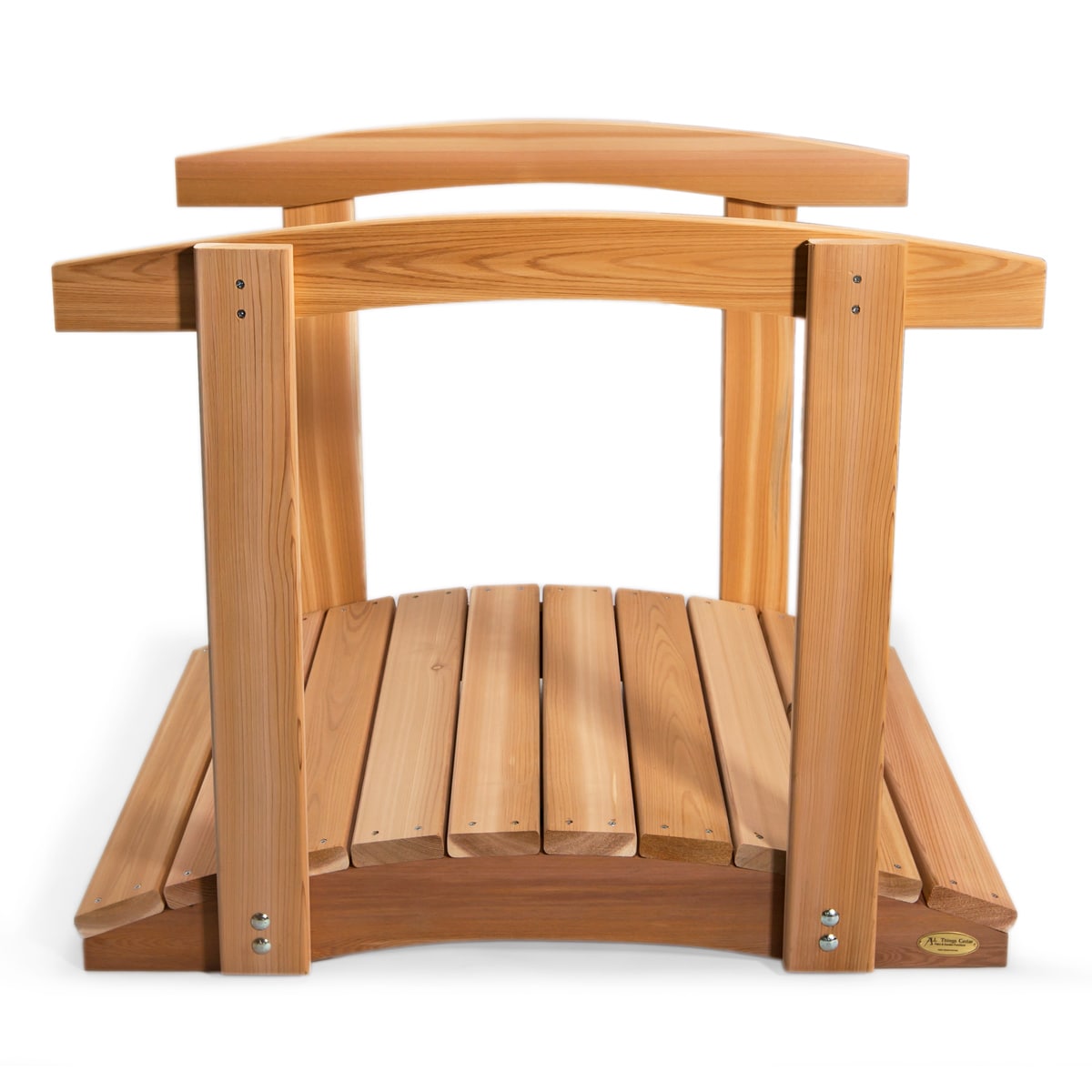 3-Ft Natural Cedar Wood Garden Bridge with Side Rails