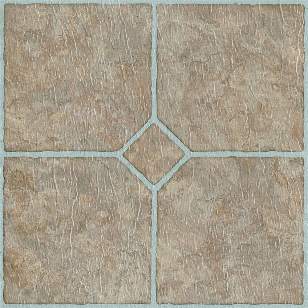 Style Selections Chatsworth Mosaic 12-in x 12-in Water Resistant Peel and  Stick Vinyl Tile Flooring (1-sq ft) in the Vinyl Tile department at  Lowes.com