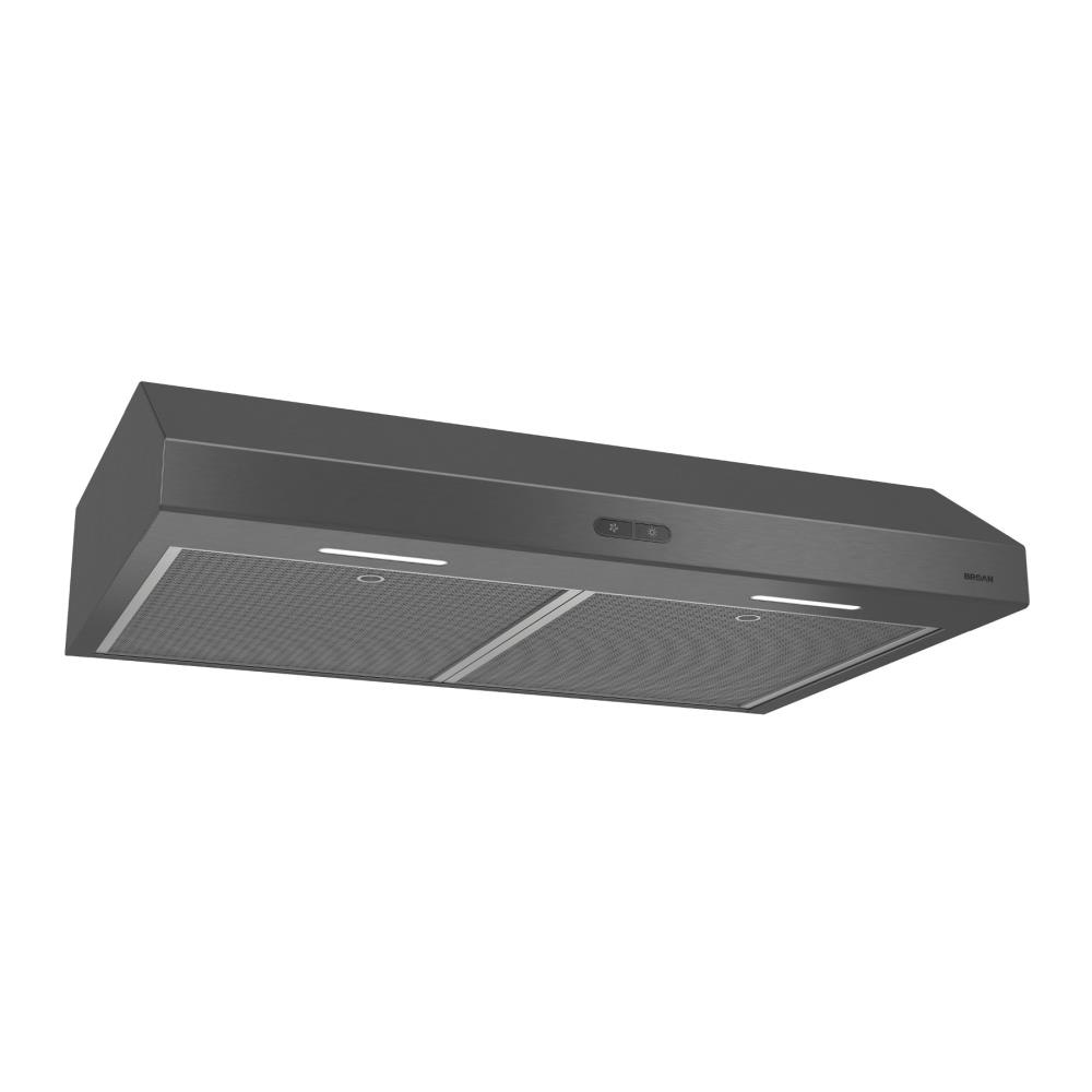 Broan BCDF136BLS BCDF1 36-in 375-CFM Convertible Black Stainless Under Cabinet Range Hoods Undercabinet Mount