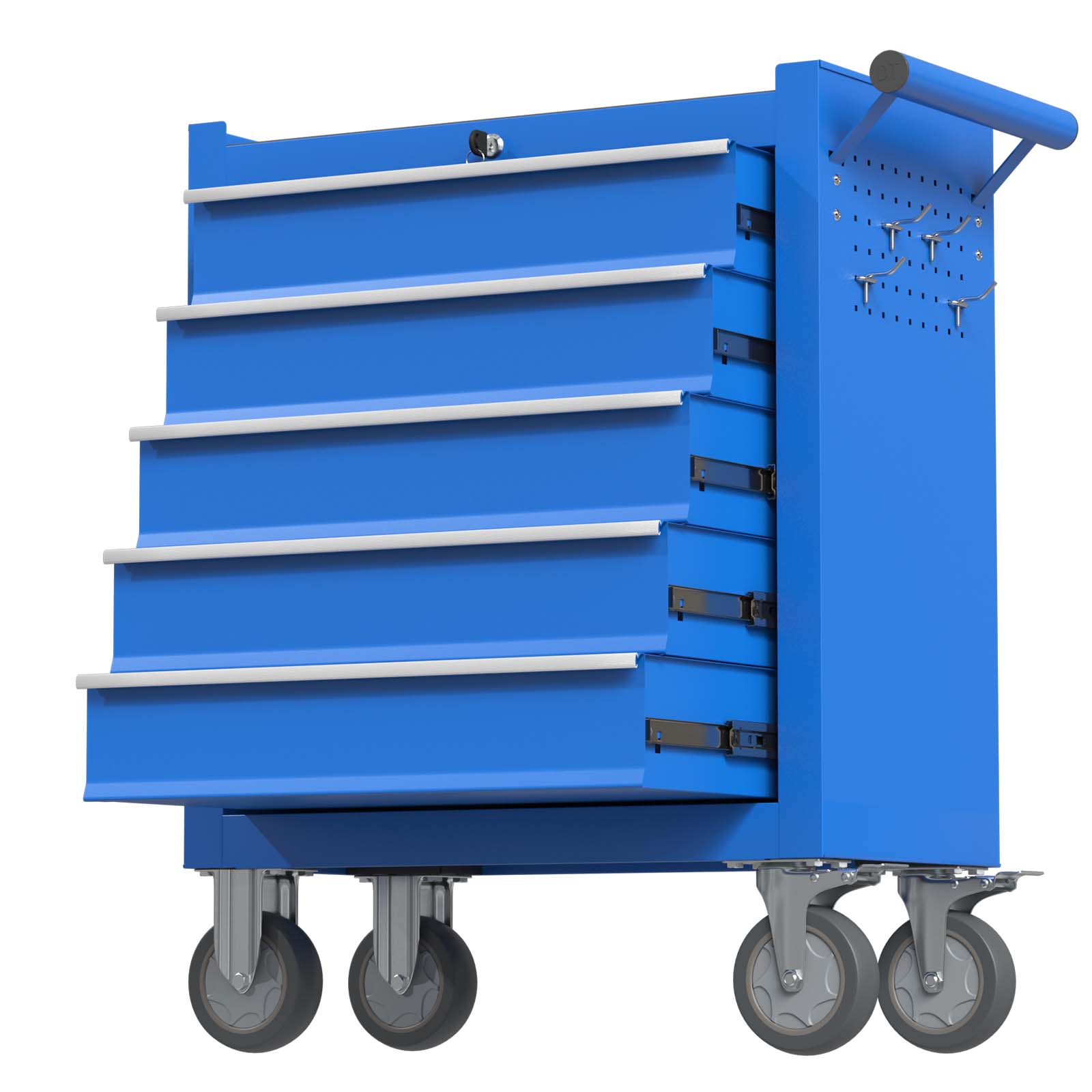 RaDEWAY TH111208-BU 24.41-in W x 31.1-in H 5 -Drawer Steel Rolling Tool Cabinet ( Blue )