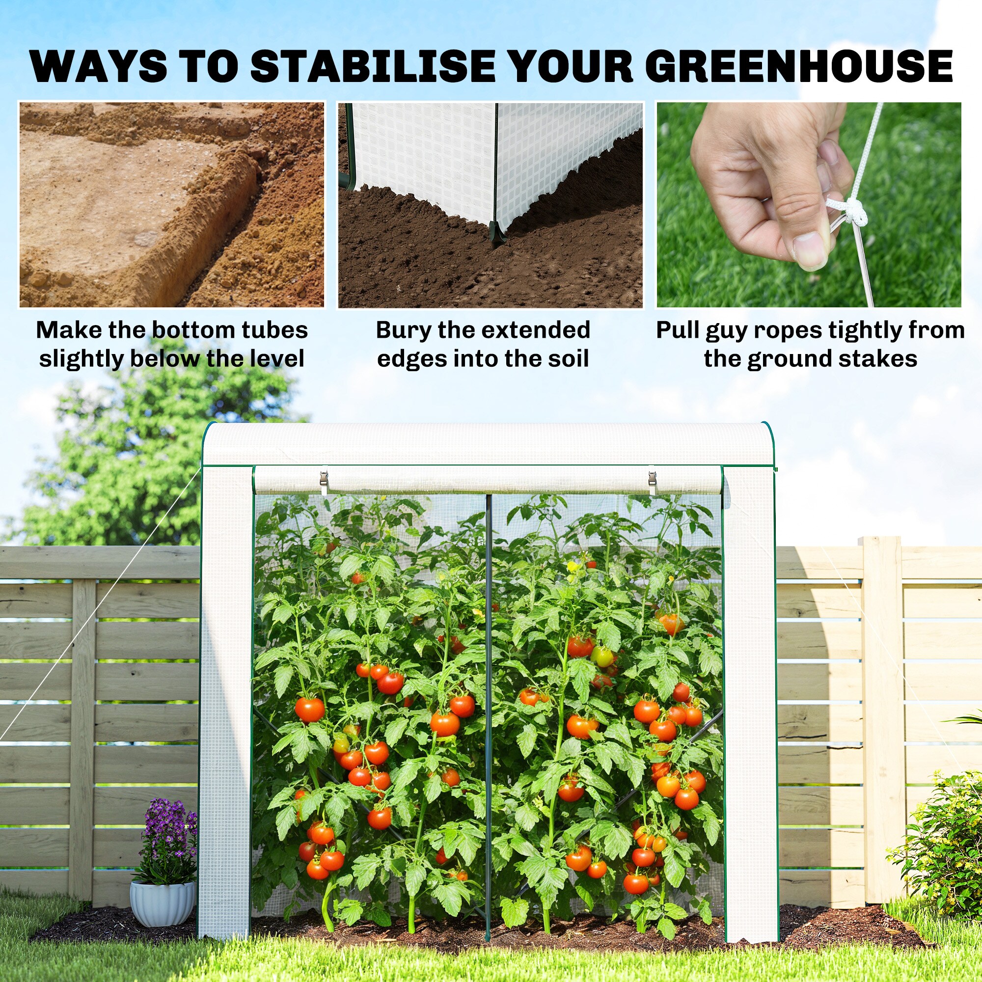 Outsunny 84H-565V00WT greenhouses - View #7