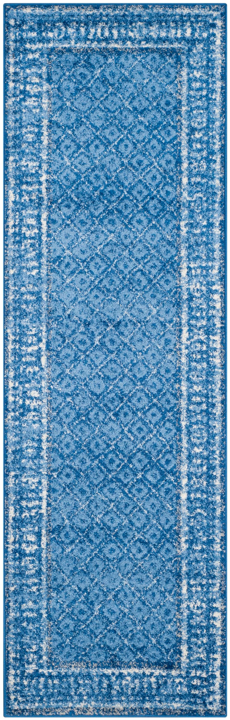 Safavieh ADR110F-218 Adirondack Tabriz 2 x 18 (ft) Loomed Polypropylene Light Blue/Dark Blue Rectangular Indoor Distressed/Overdyed Vintage Runner rug