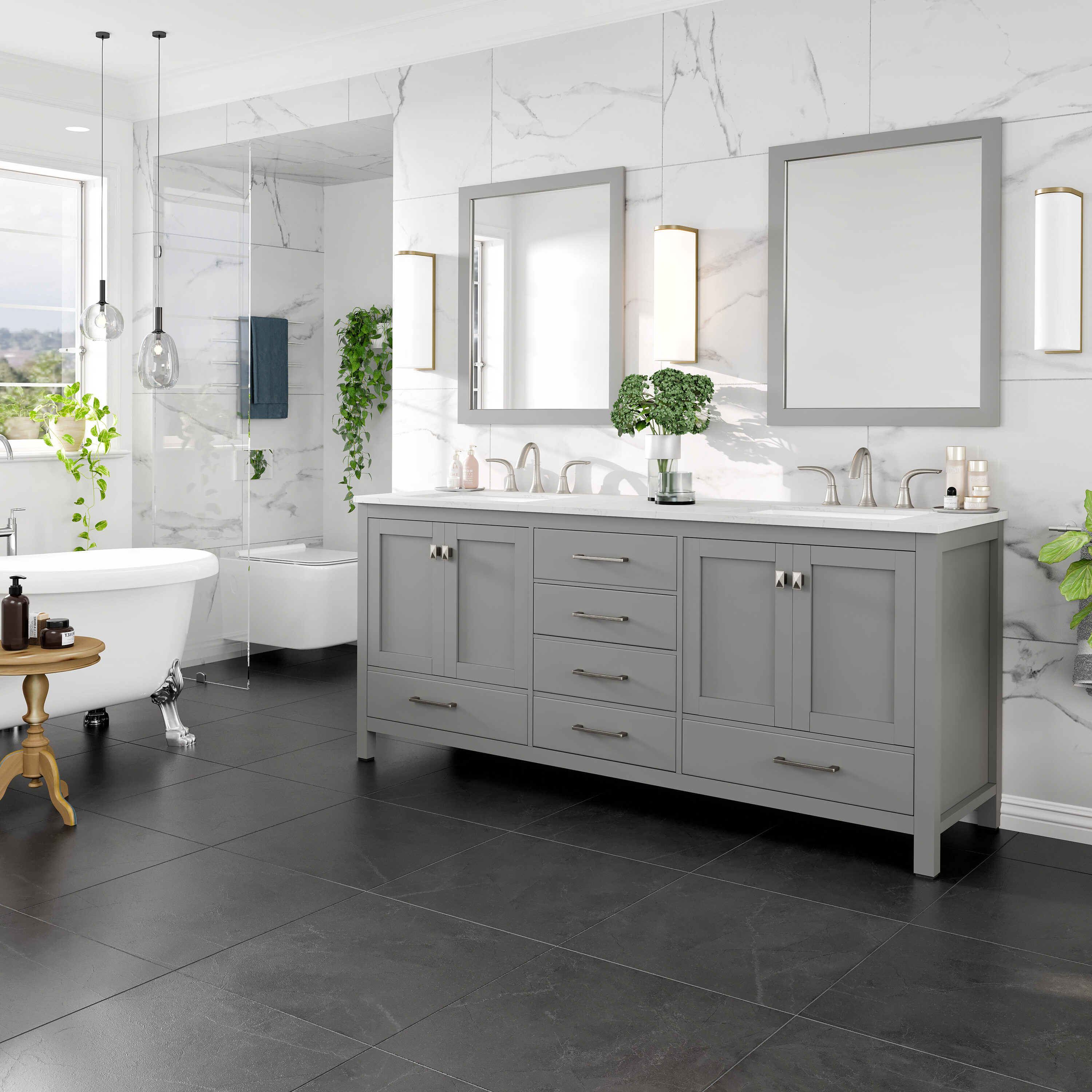 Eviva EVVN412-78GR Bath-Vanity-Combo - View #3