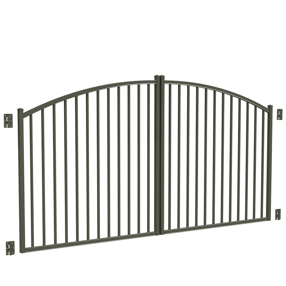 Freedom 9.75-ft x 4.16-ft Black Aluminum Driveway Gate