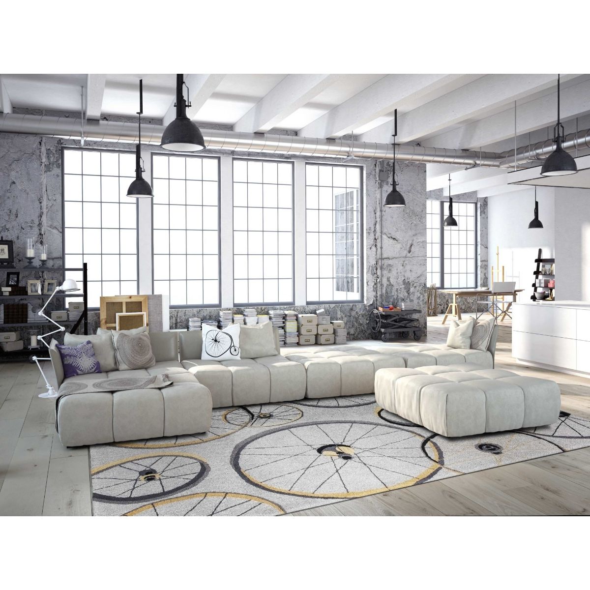 HomeRoots 352611 Bernadette 5 X 7 (ft) Gray Indoor Abstract Area Rug